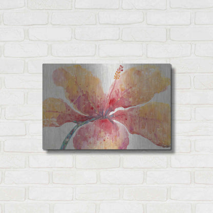 Luxe Metal Art 'Blooming Hibiscus' by Tim O'Toole, Metal Wall Art,24x16
