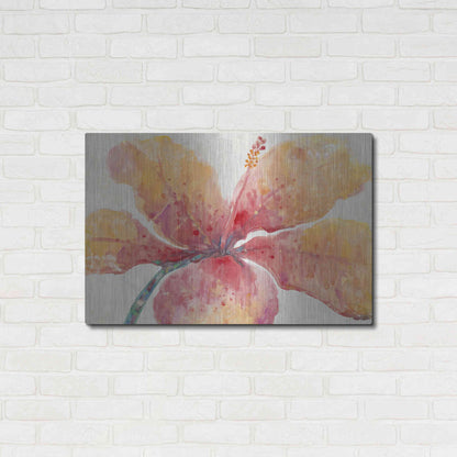 Luxe Metal Art 'Blooming Hibiscus' by Tim O'Toole, Metal Wall Art,36x24