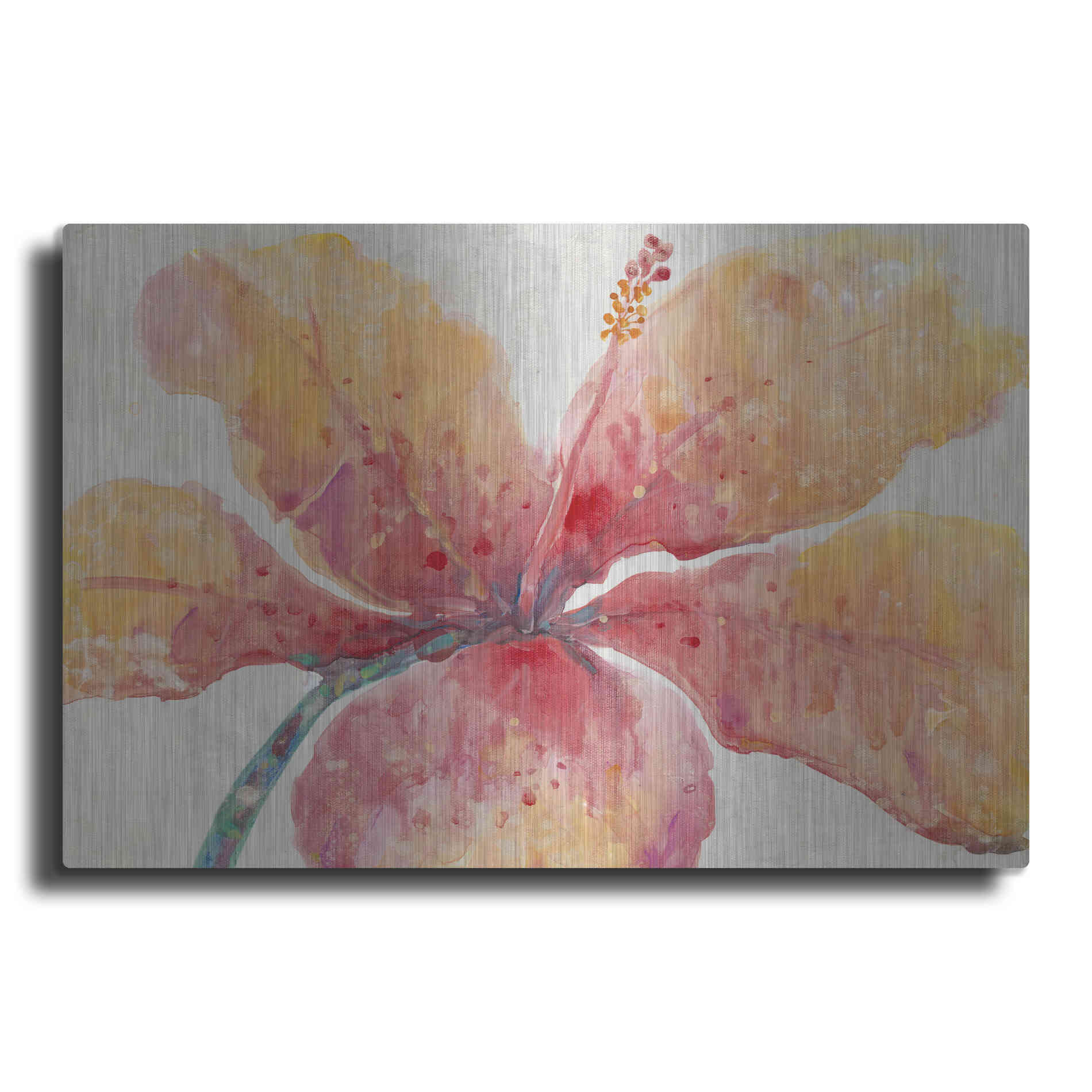 Luxe Metal Art 'Blooming Hibiscus' by Tim O'Toole, Metal Wall Art