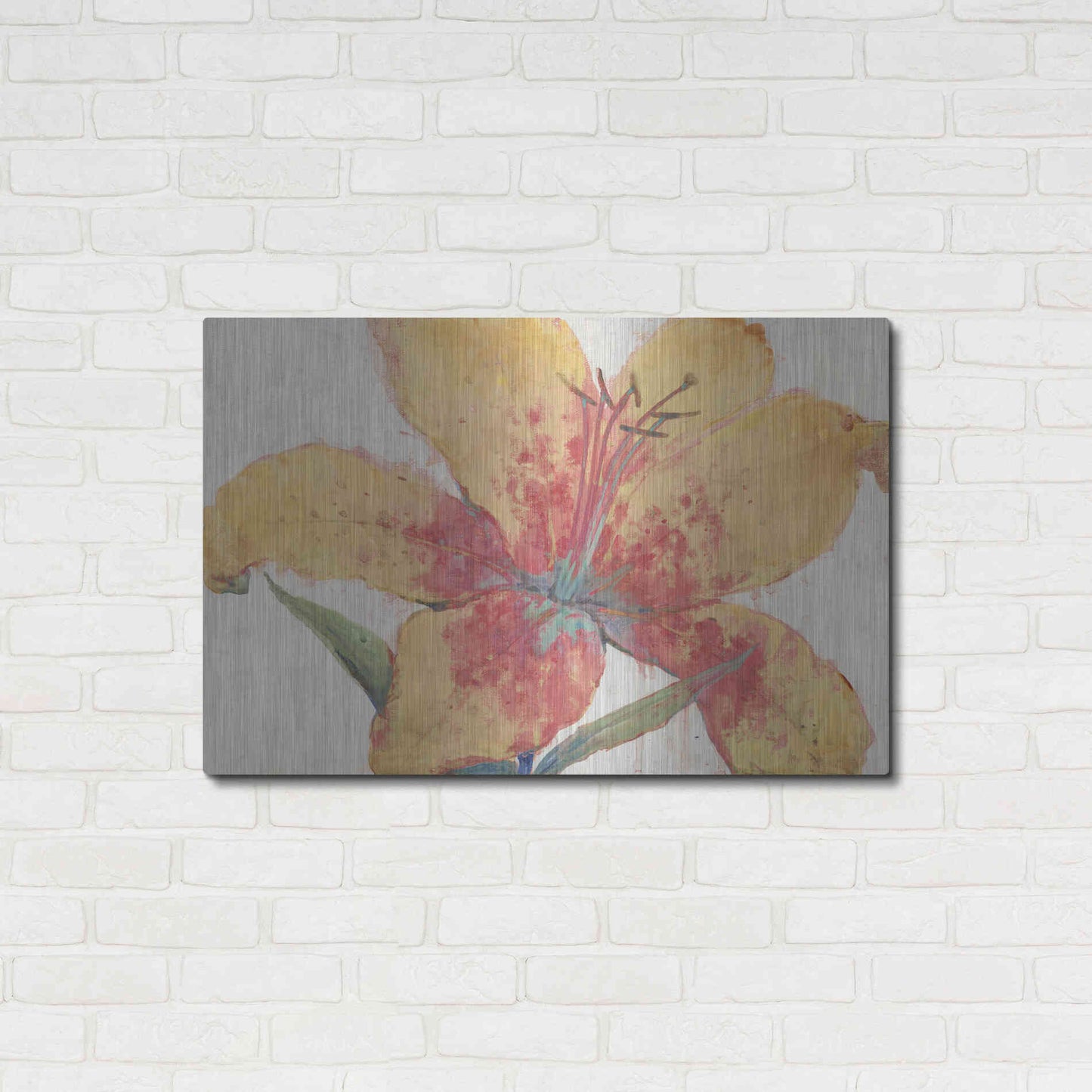 Luxe Metal Art 'Blooming Lily' by Tim O'Toole, Metal Wall Art,36x24