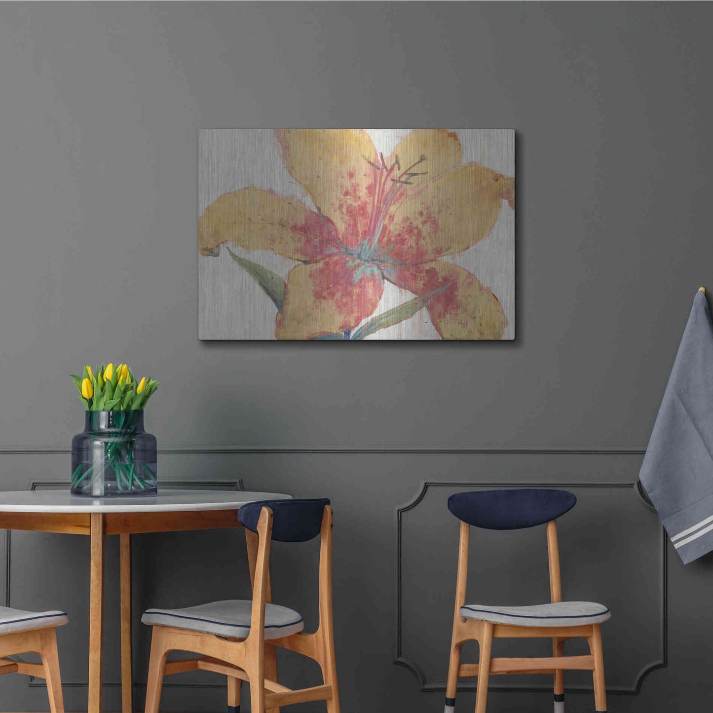 Luxe Metal Art 'Blooming Lily' by Tim O'Toole, Metal Wall Art,36x24