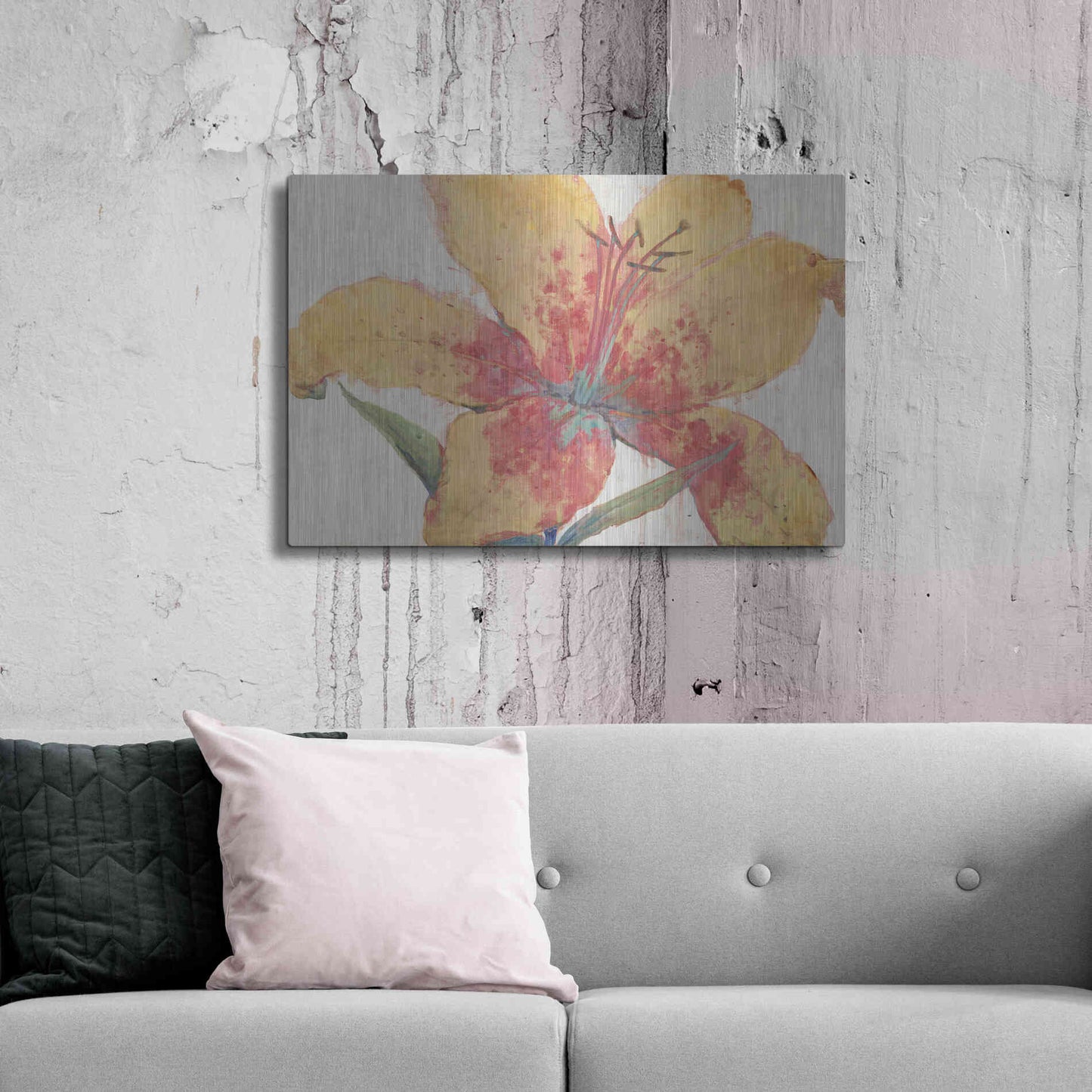 Luxe Metal Art 'Blooming Lily' by Tim O'Toole, Metal Wall Art,36x24