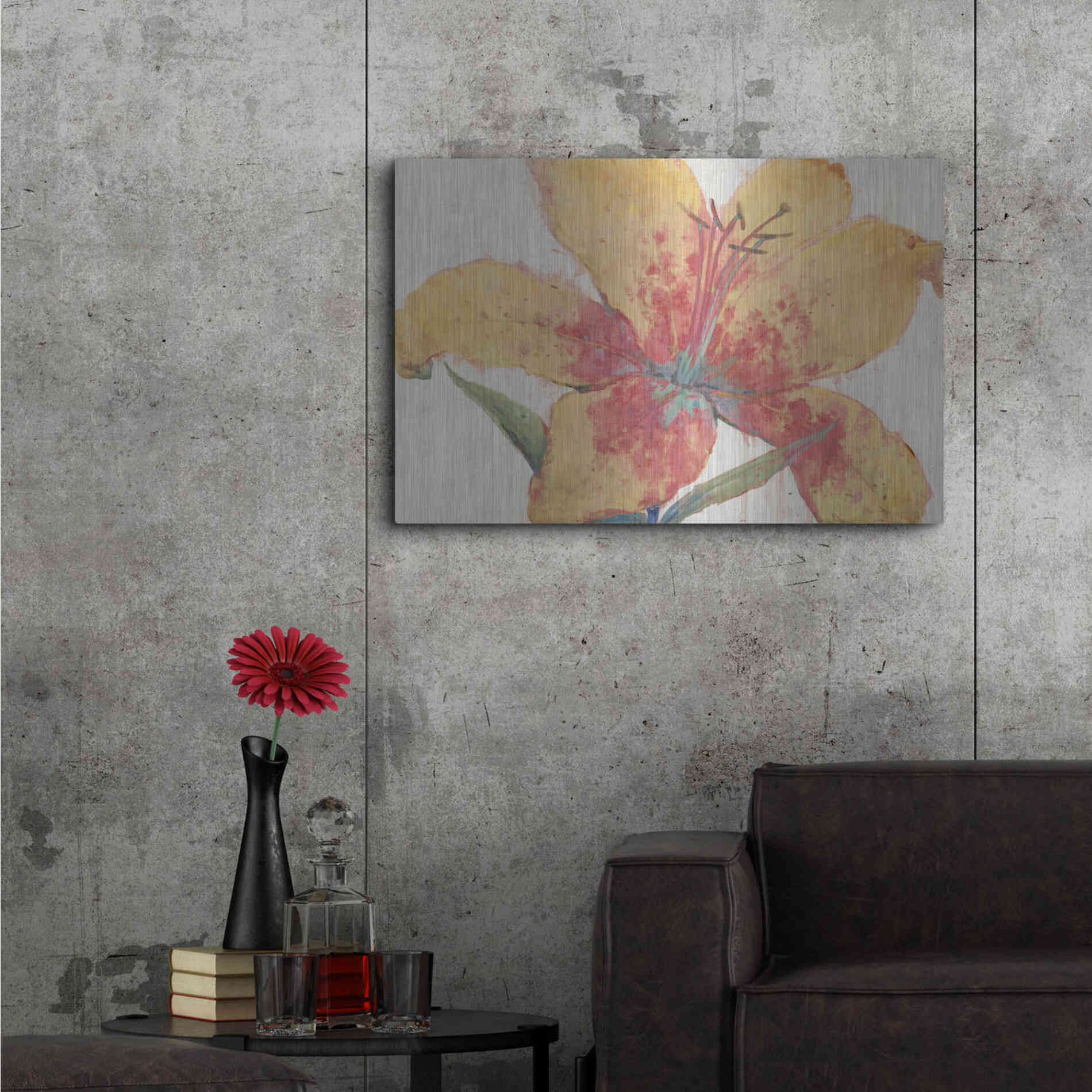 Luxe Metal Art 'Blooming Lily' by Tim O'Toole, Metal Wall Art,36x24