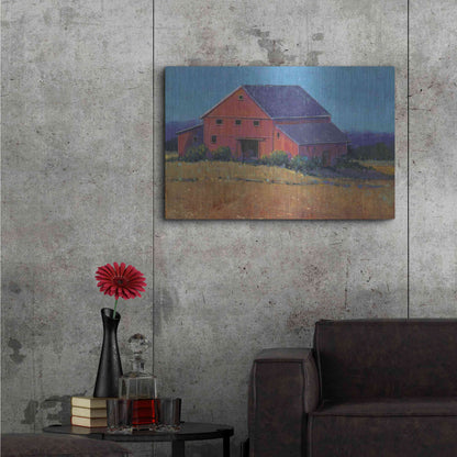 Luxe Metal Art 'Colorful Barn View II' by Tim O'Toole, Metal Wall Art,36x24