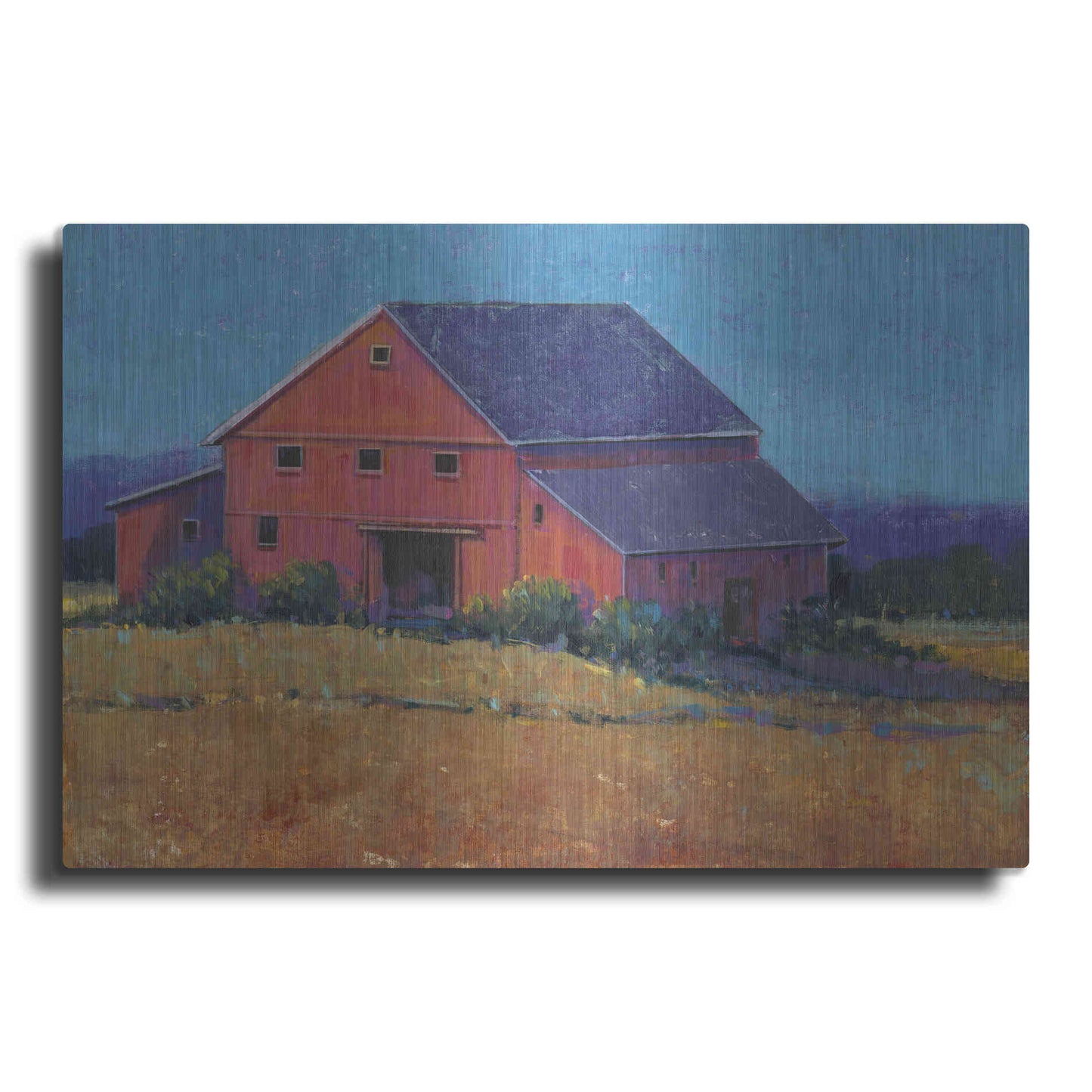 Luxe Metal Art 'Colorful Barn View II' by Tim O'Toole, Metal Wall Art