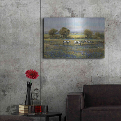 Luxe Metal Art 'Field of Cattle I' by Tim O'Toole, Metal Wall Art,36x24