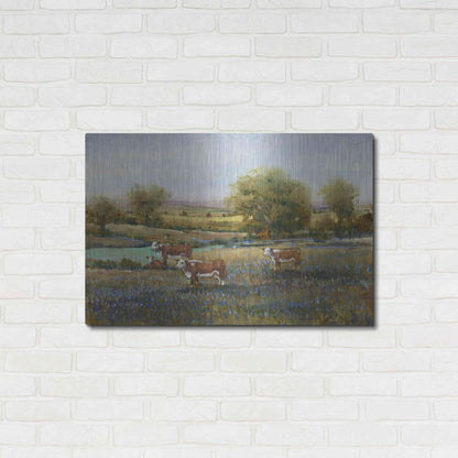 Luxe Metal Art 'Field of Cattle II' by Tim O'Toole, Metal Wall Art,36x24