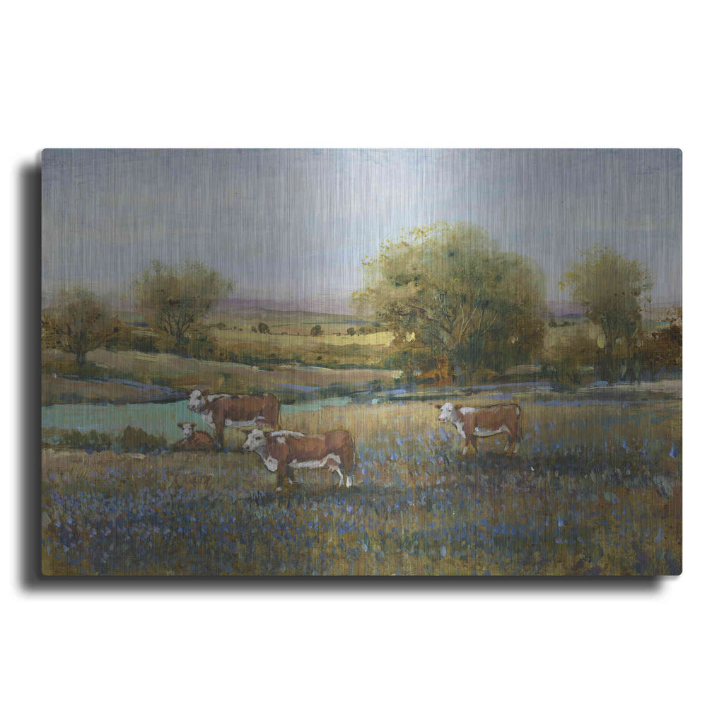 Luxe Metal Art 'Field of Cattle II' by Tim O'Toole, Metal Wall Art