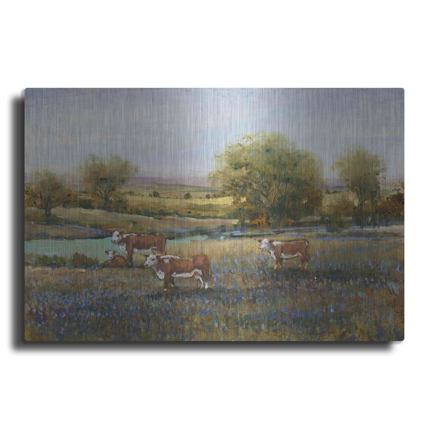Luxe Metal Art 'Field of Cattle II' by Tim O'Toole, Metal Wall Art