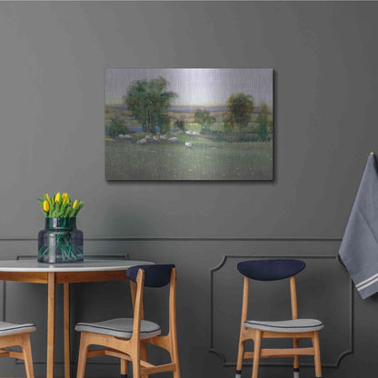 Luxe Metal Art 'Field of Sheep II' by Tim O'Toole, Metal Wall Art,36x24