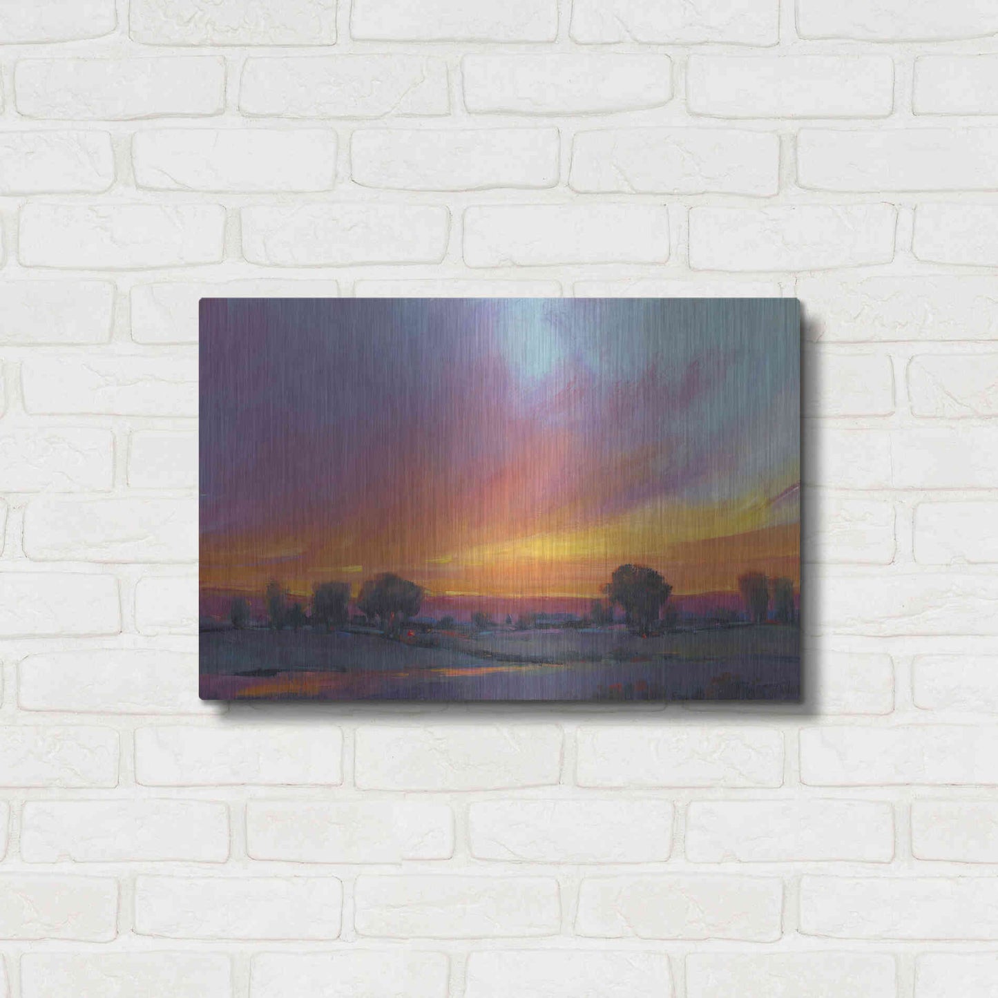 Luxe Metal Art 'Fiery Sunset II' by Tim O'Toole, Metal Wall Art,24x16