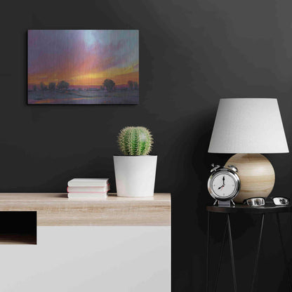 Luxe Metal Art 'Fiery Sunset II' by Tim O'Toole, Metal Wall Art,24x16