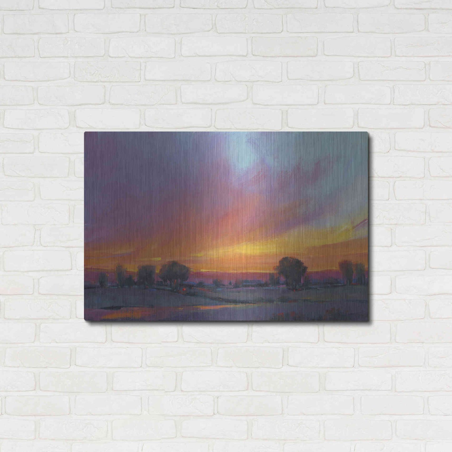 Luxe Metal Art 'Fiery Sunset II' by Tim O'Toole, Metal Wall Art,36x24