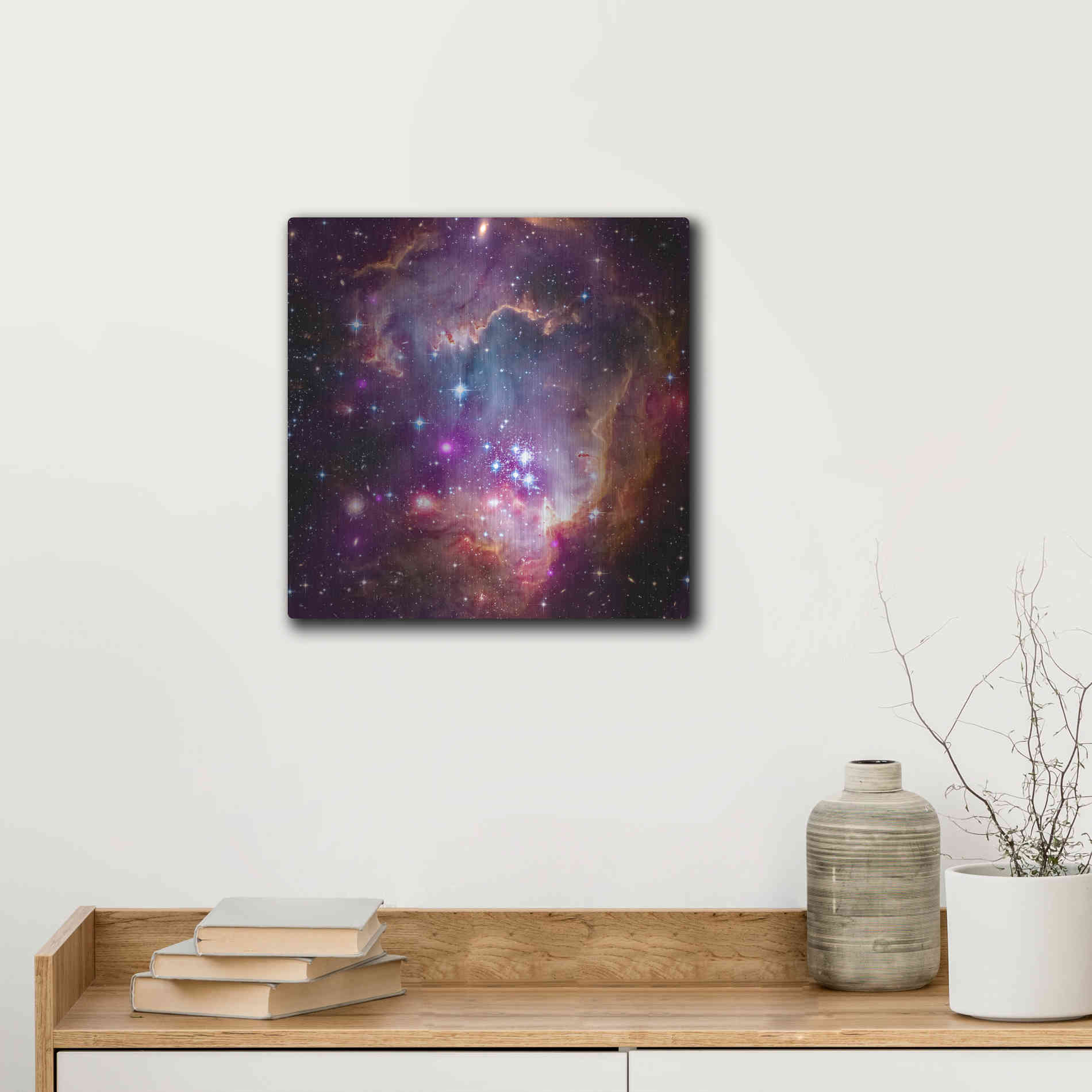 Luxe Metal Art 'Magellanic Cloud' Hubble Space Telescope, Metal Wall Art,12x12