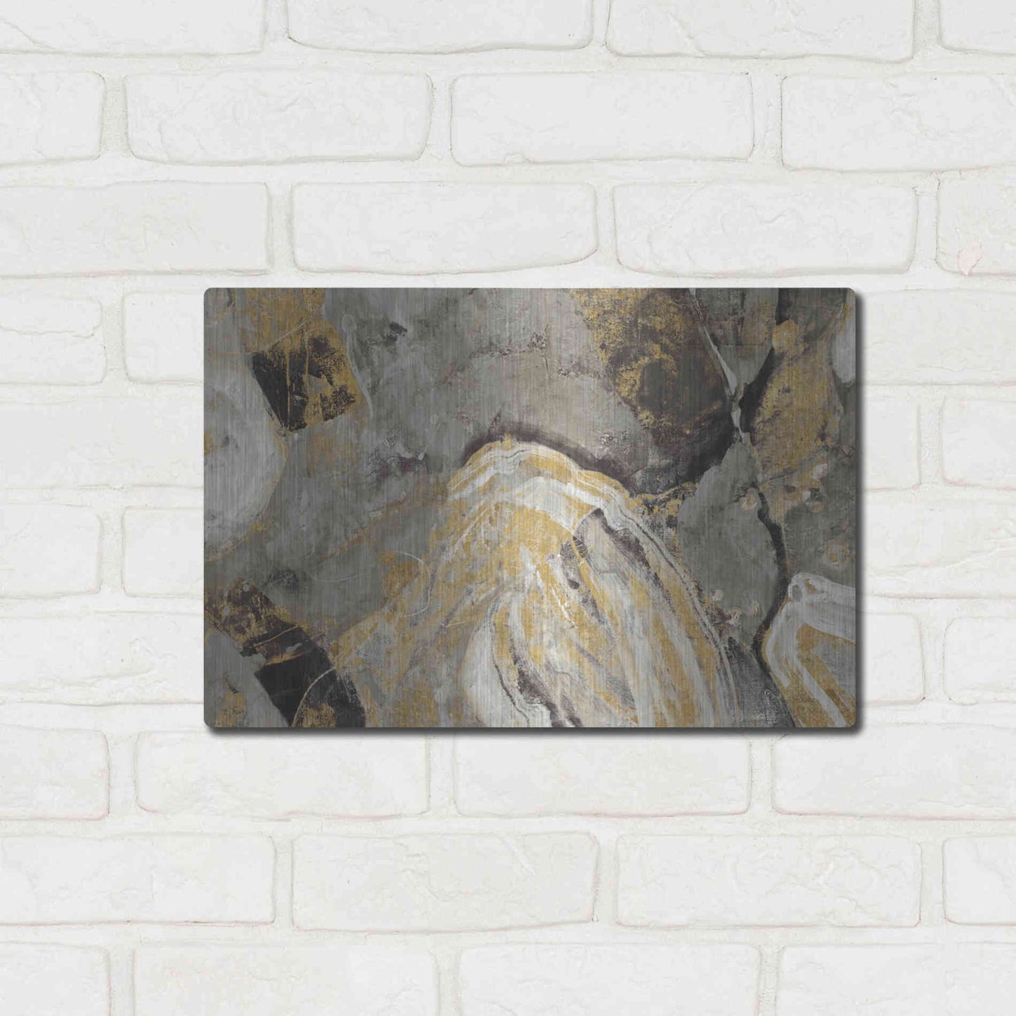 Luxe Metal Art 'Painted Desert Phoenix Neutral' by Albena Hristova, Metal Wall Art,16x12