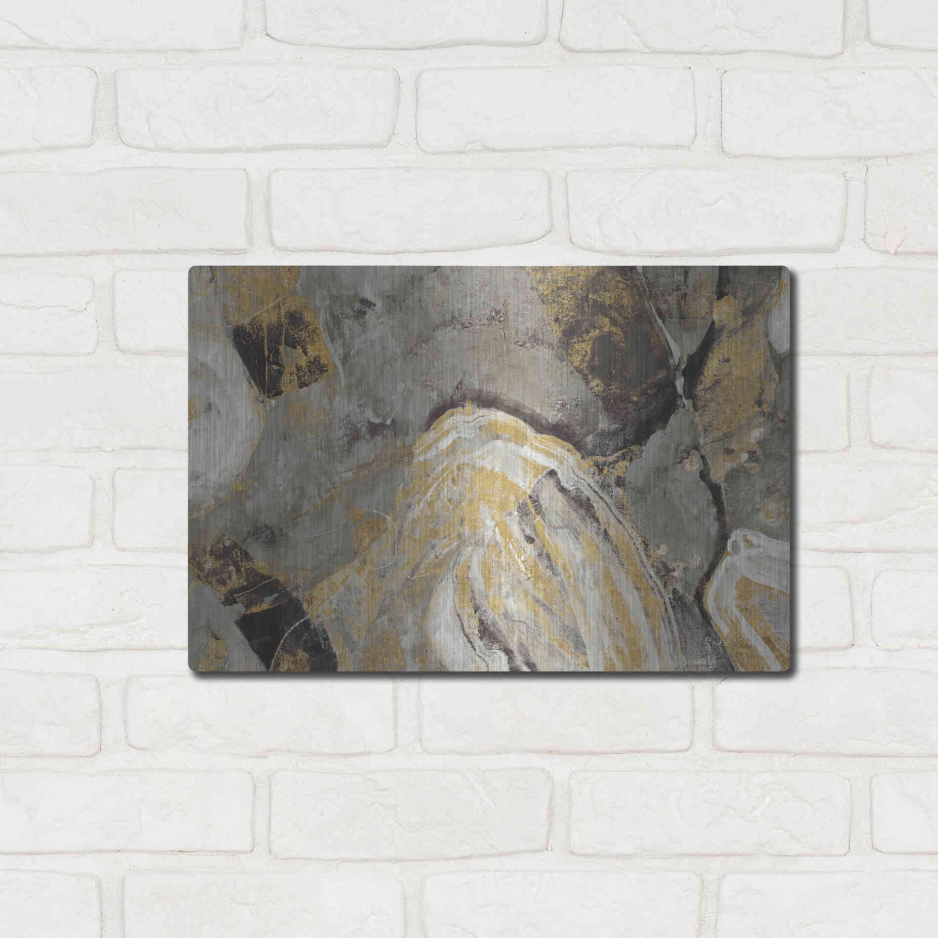 Luxe Metal Art 'Painted Desert Phoenix Neutral' by Albena Hristova, Metal Wall Art,16x12