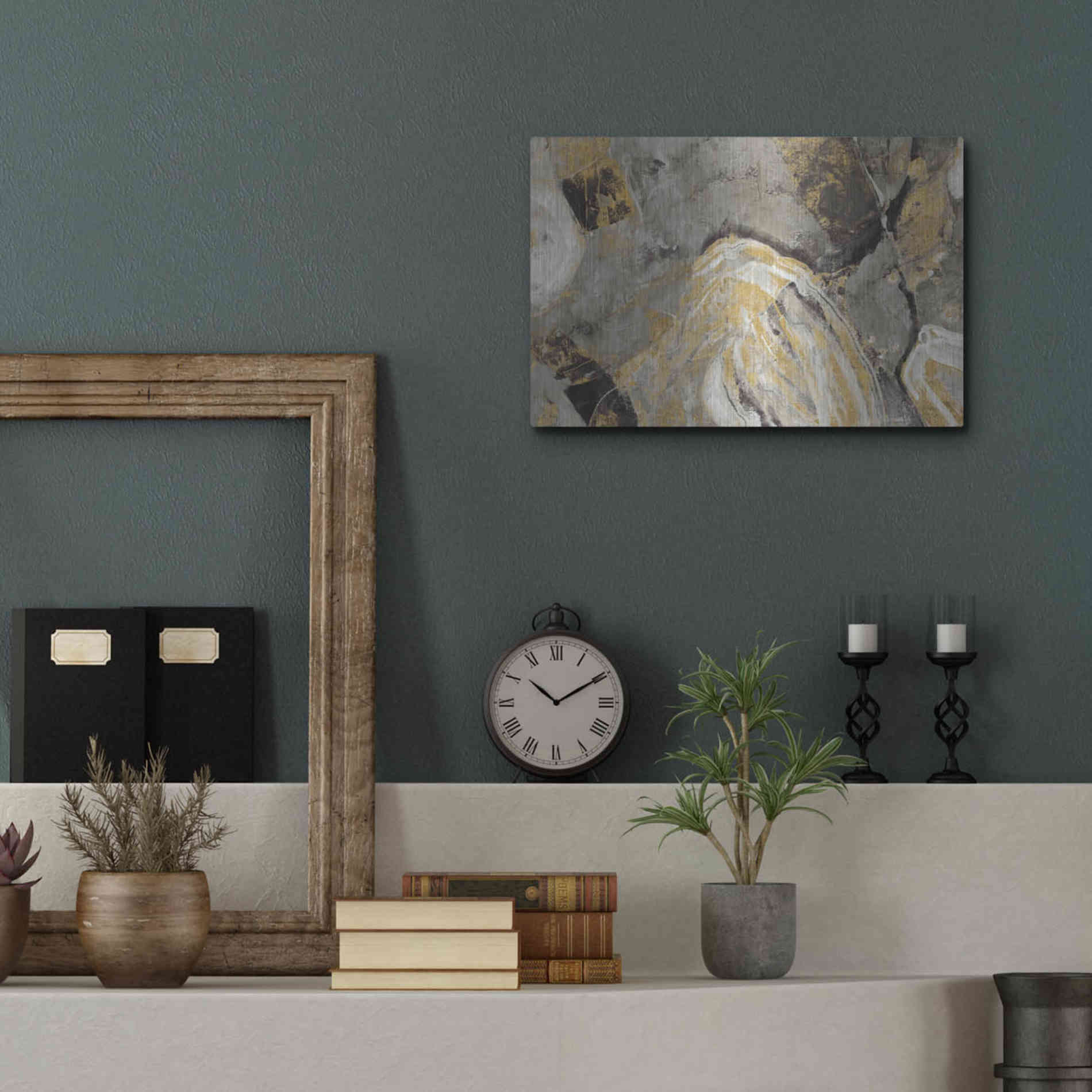 Luxe Metal Art 'Painted Desert Phoenix Neutral' by Albena Hristova, Metal Wall Art,16x12