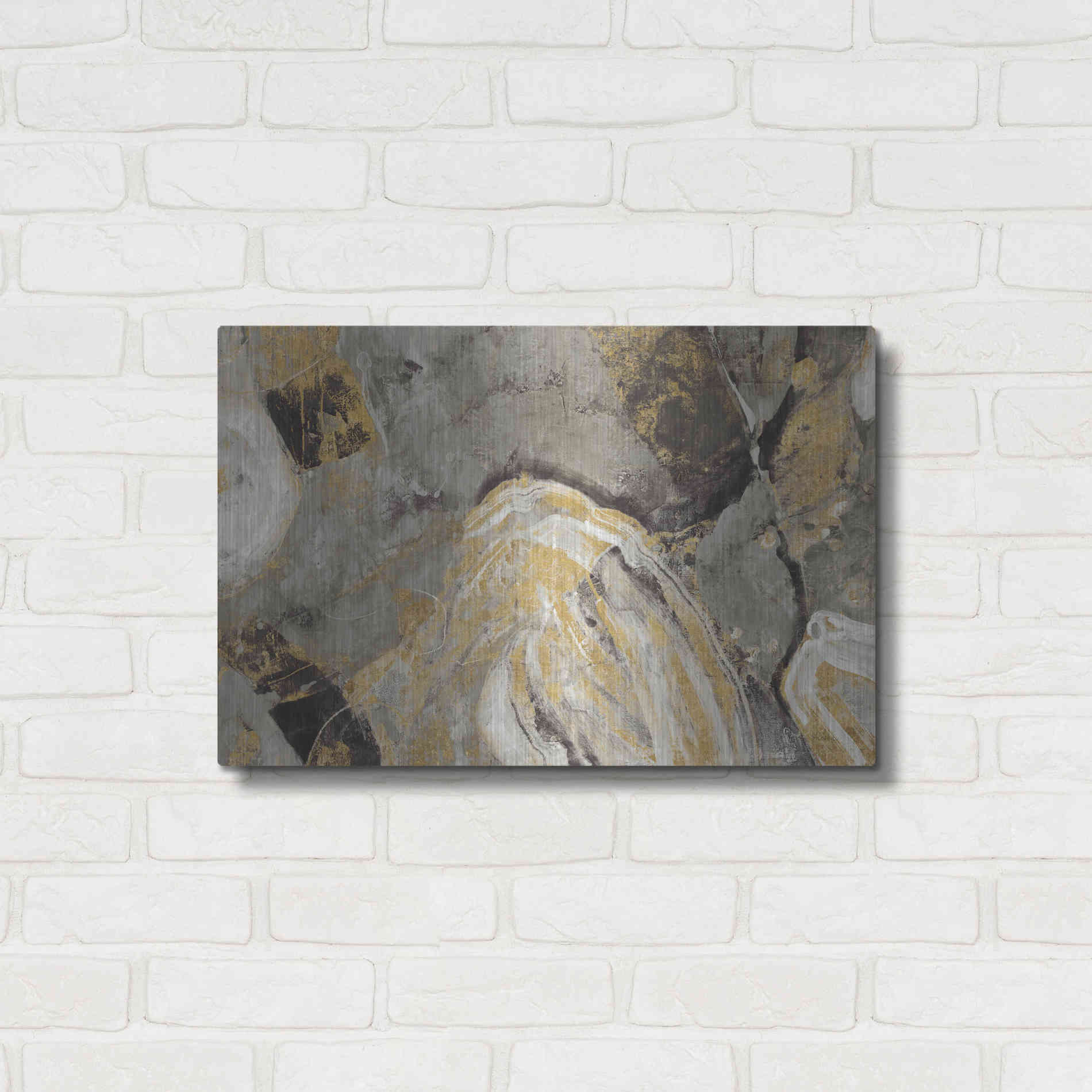 Luxe Metal Art 'Painted Desert Phoenix Neutral' by Albena Hristova, Metal Wall Art,24x16