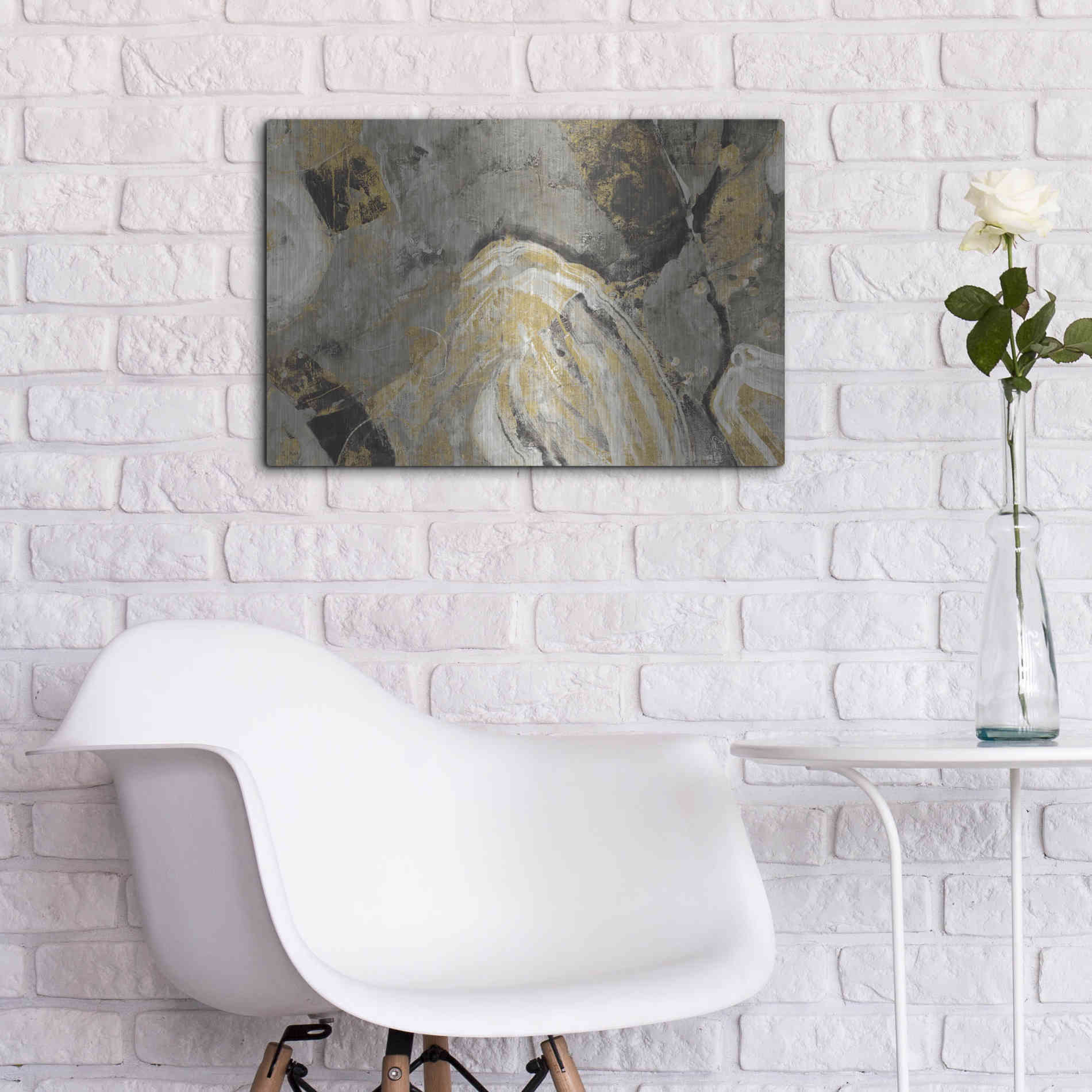 Luxe Metal Art 'Painted Desert Phoenix Neutral' by Albena Hristova, Metal Wall Art,24x16