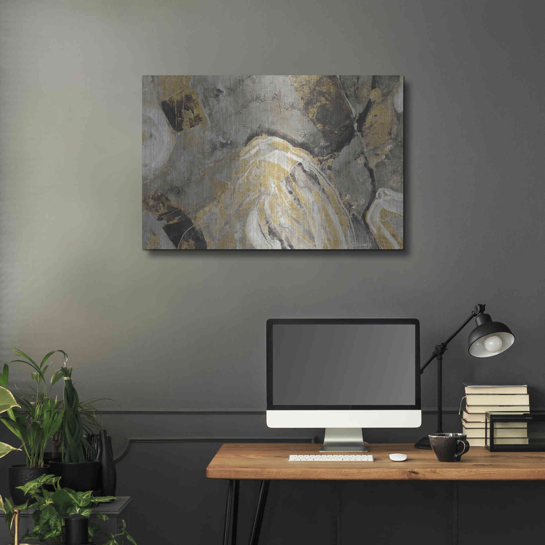 Luxe Metal Art 'Painted Desert Phoenix Neutral' by Albena Hristova, Metal Wall Art,36x24