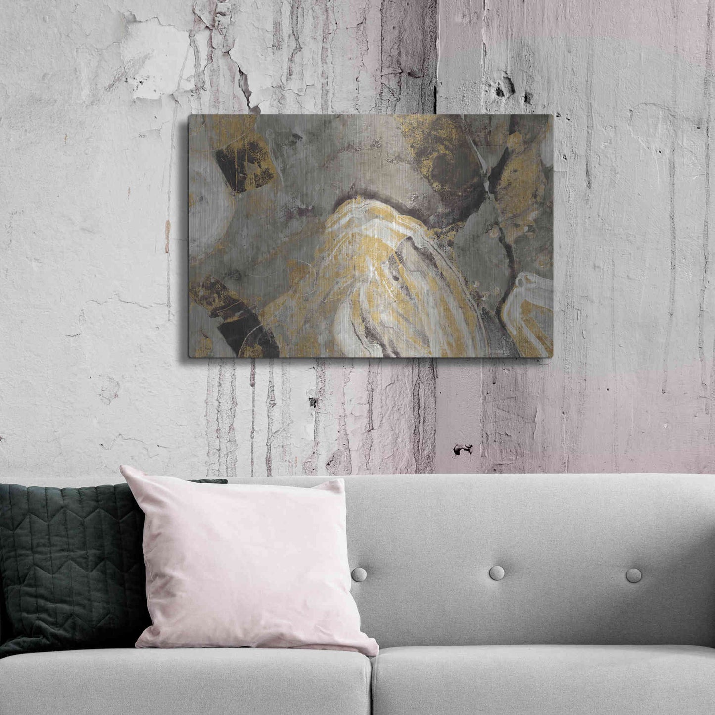 Luxe Metal Art 'Painted Desert Phoenix Neutral' by Albena Hristova, Metal Wall Art,36x24