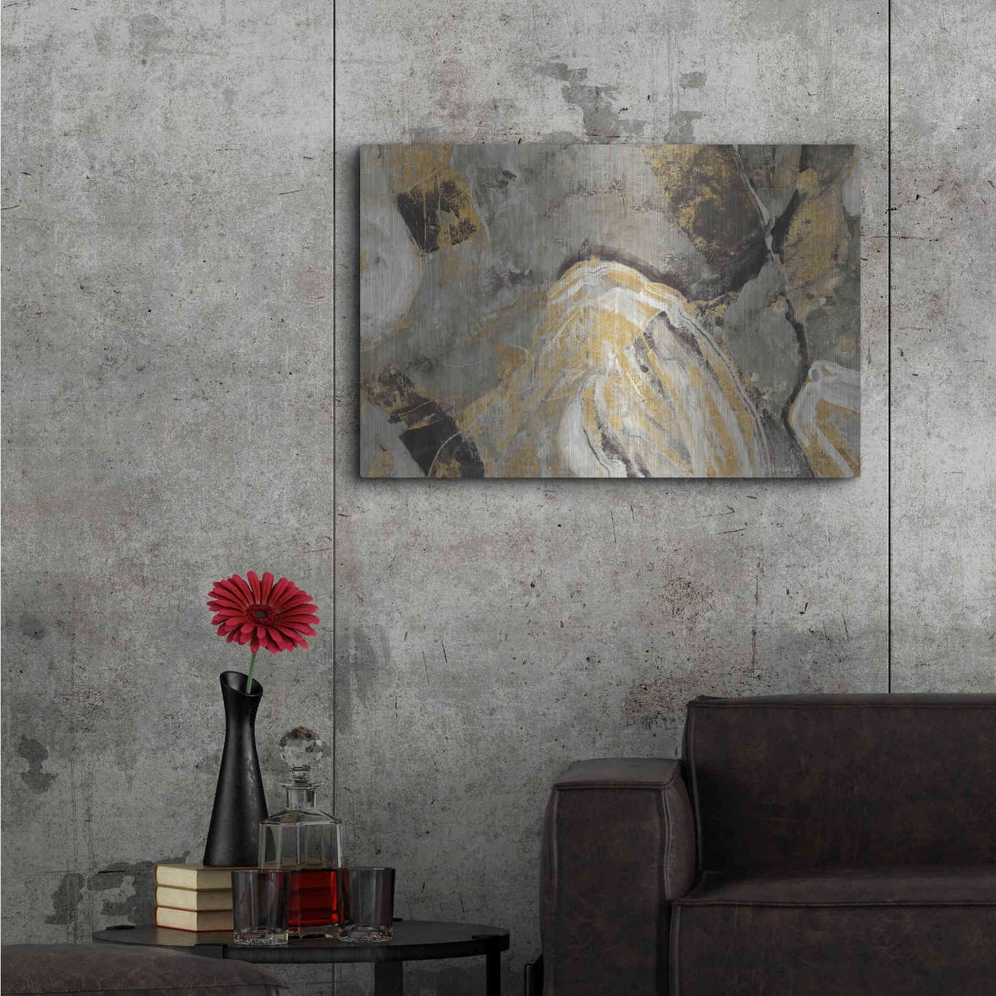 Luxe Metal Art 'Painted Desert Phoenix Neutral' by Albena Hristova, Metal Wall Art,36x24