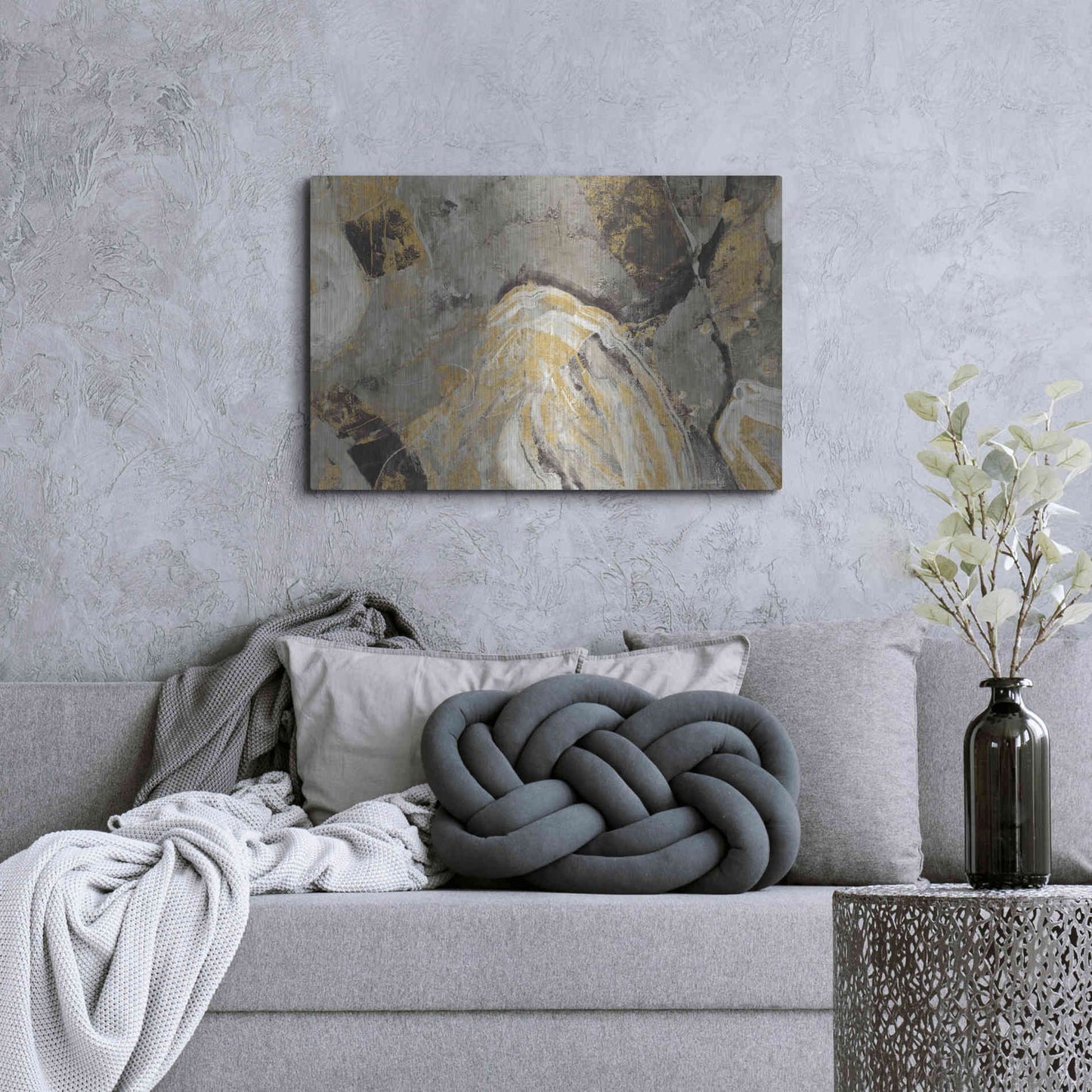 Luxe Metal Art 'Painted Desert Phoenix Neutral' by Albena Hristova, Metal Wall Art,36x24