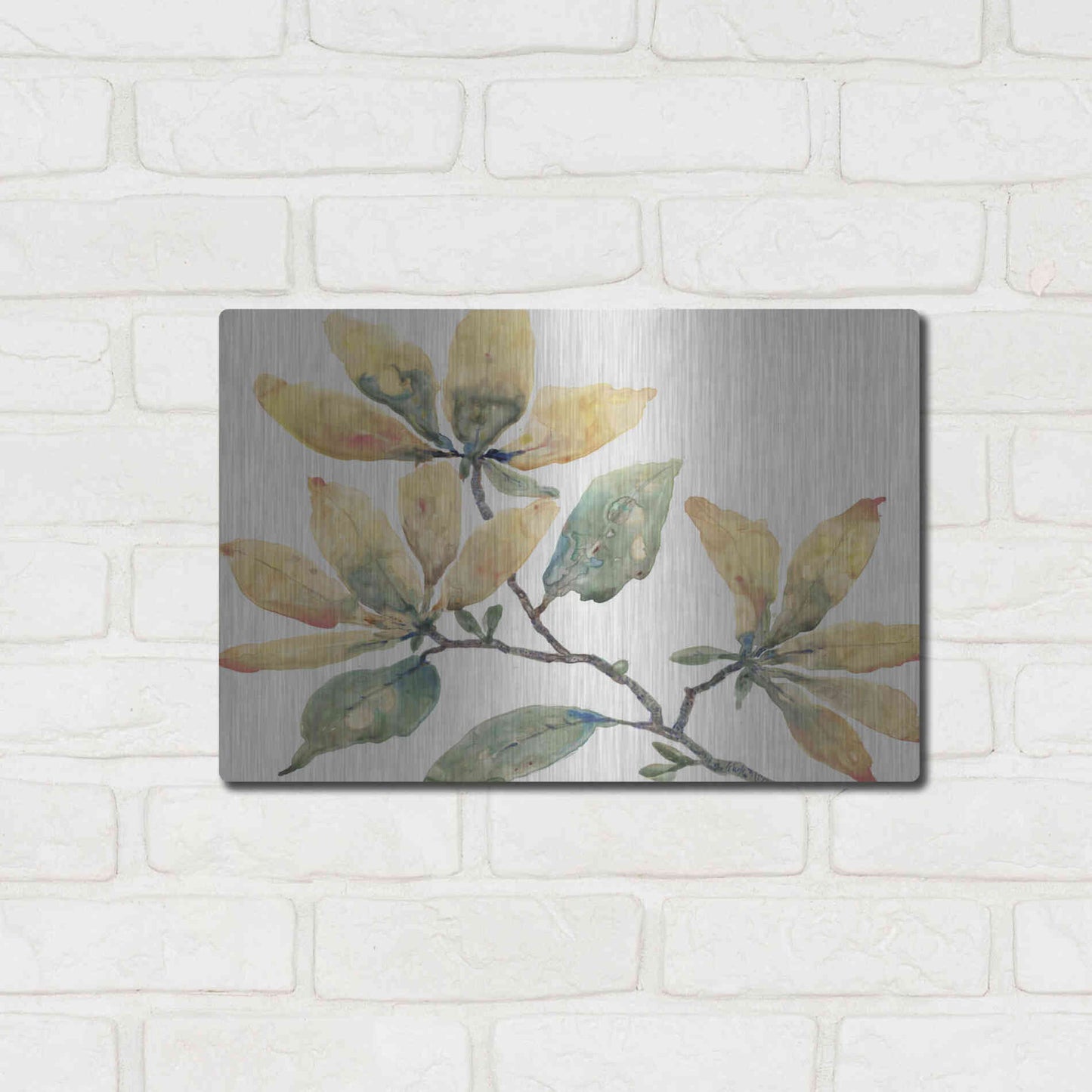 Luxe Metal Art 'Flowering Branch II' by Tim O'Toole, Metal Wall Art,16x12