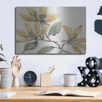 Luxe Metal Art 'Flowering Branch II' by Tim O'Toole, Metal Wall Art,16x12