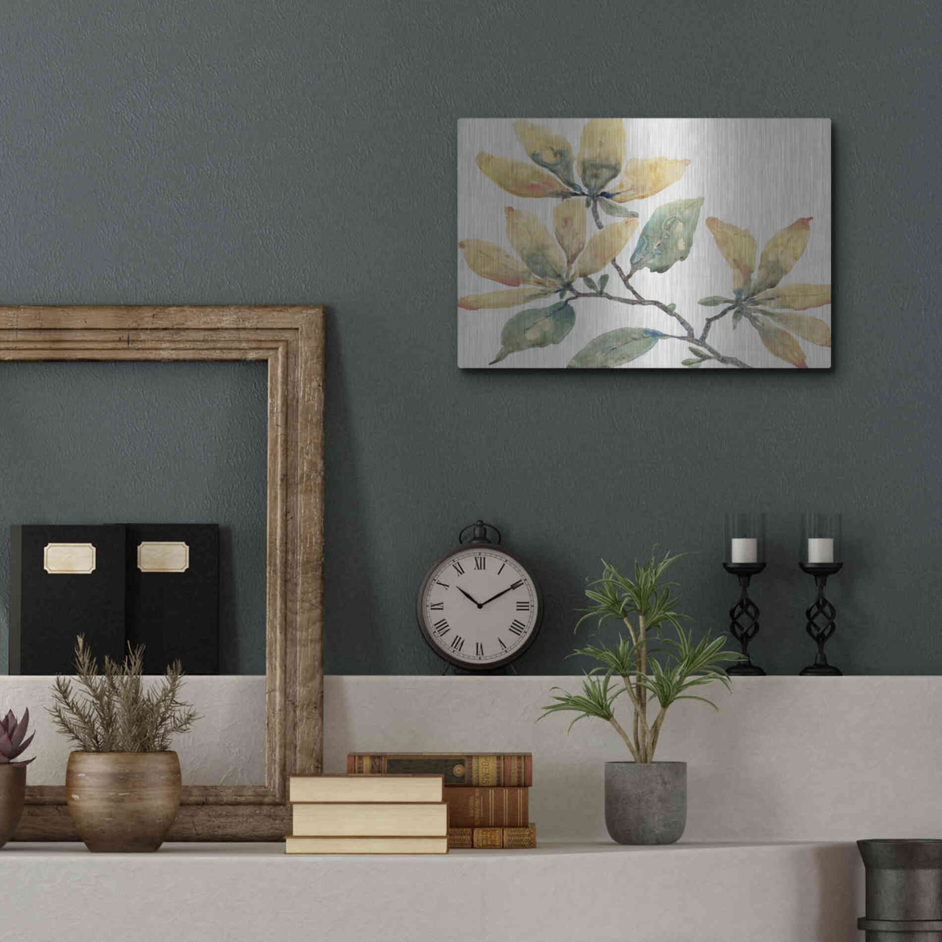 Luxe Metal Art 'Flowering Branch II' by Tim O'Toole, Metal Wall Art,16x12