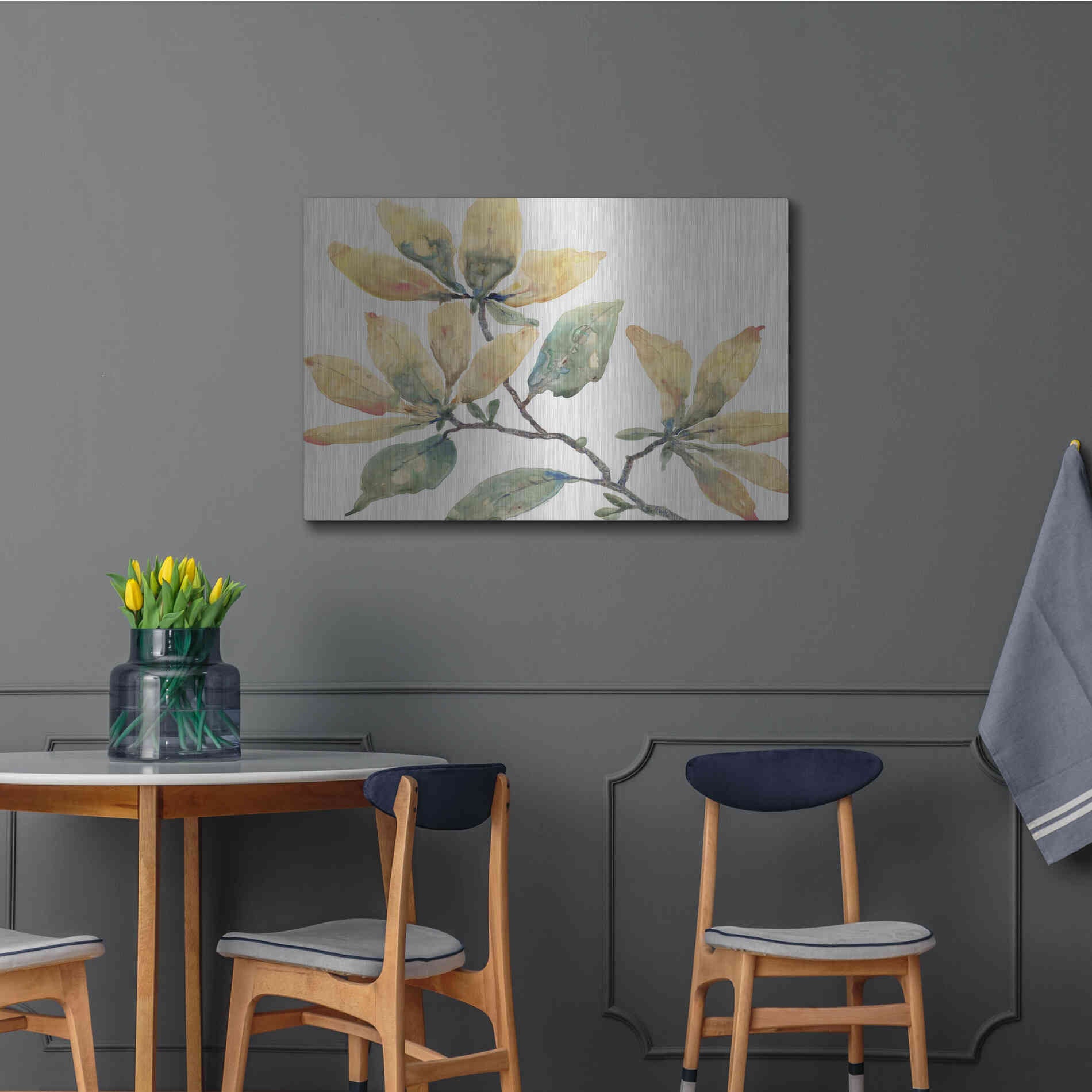 Luxe Metal Art 'Flowering Branch II' by Tim O'Toole, Metal Wall Art,36x24