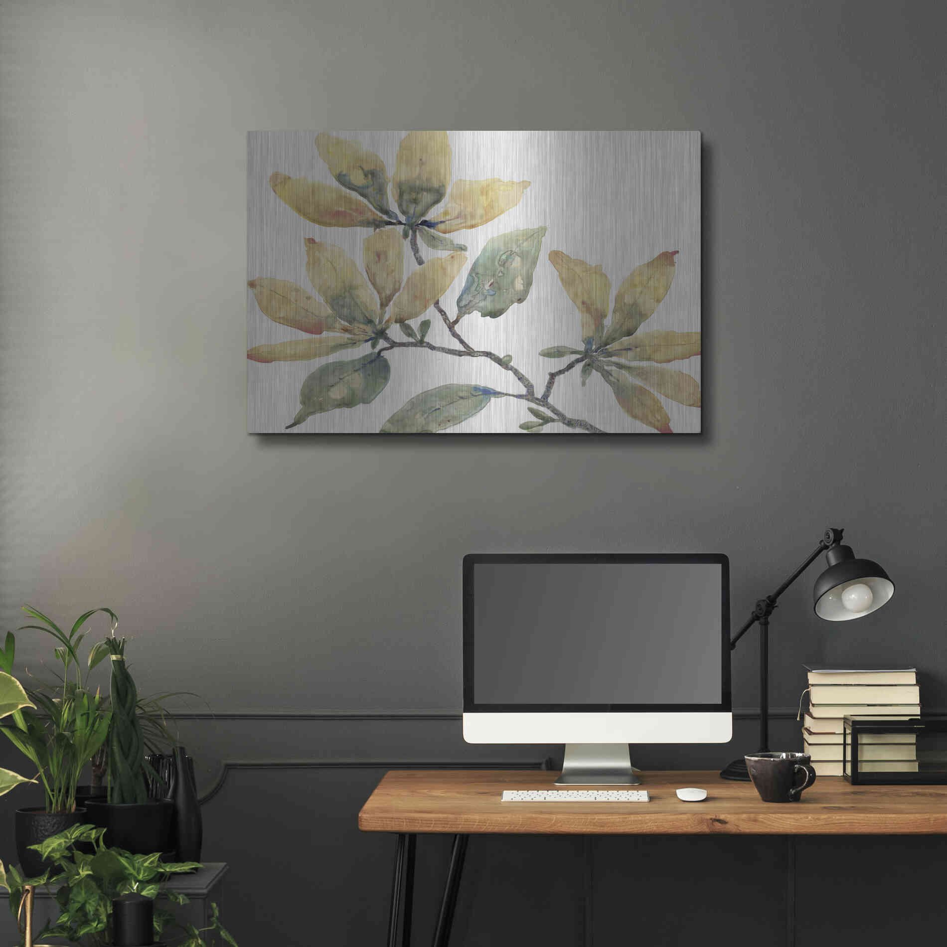 Luxe Metal Art 'Flowering Branch II' by Tim O'Toole, Metal Wall Art,36x24