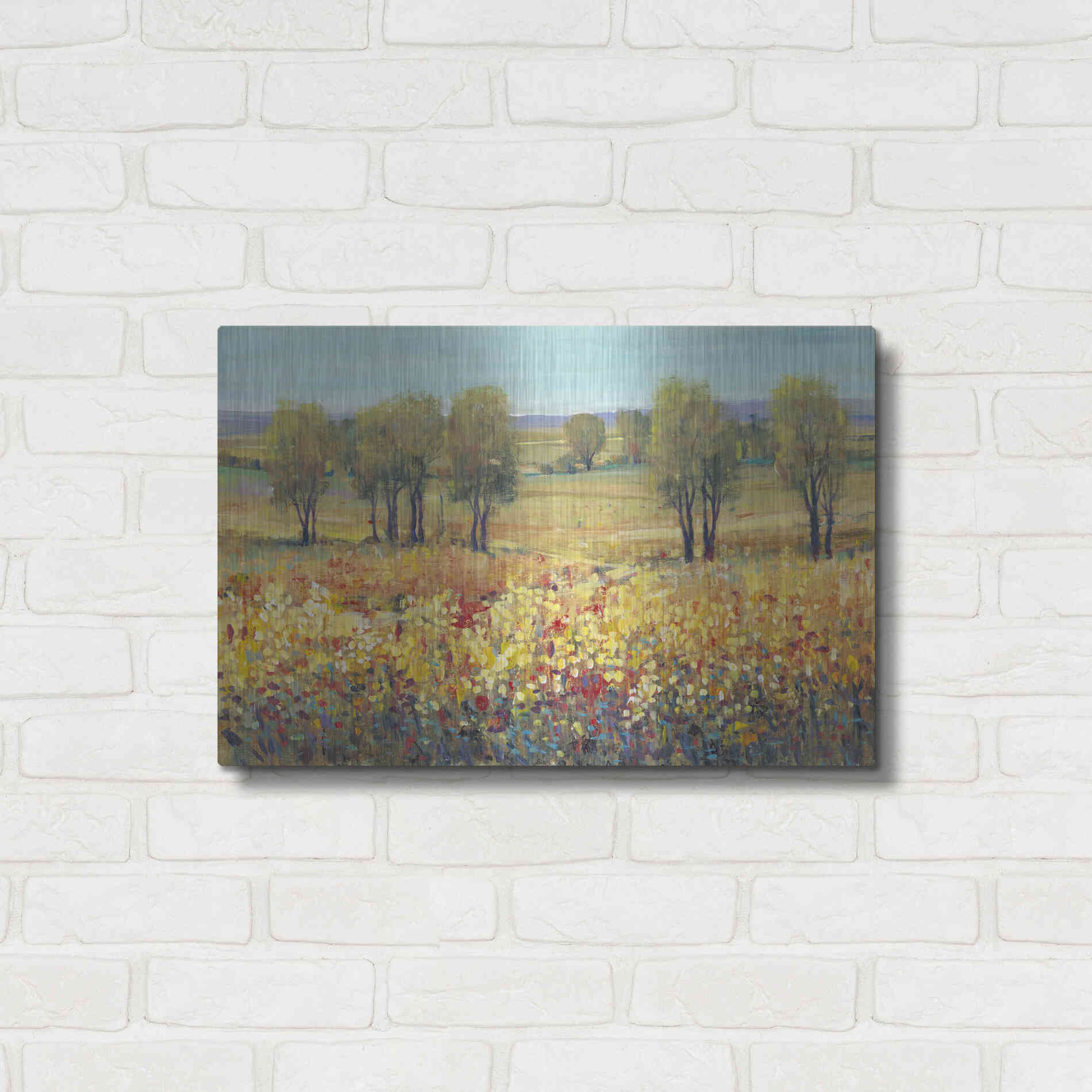 Luxe Metal Art 'Golden Fields I' by Tim O'Toole, Metal Wall Art,24x16