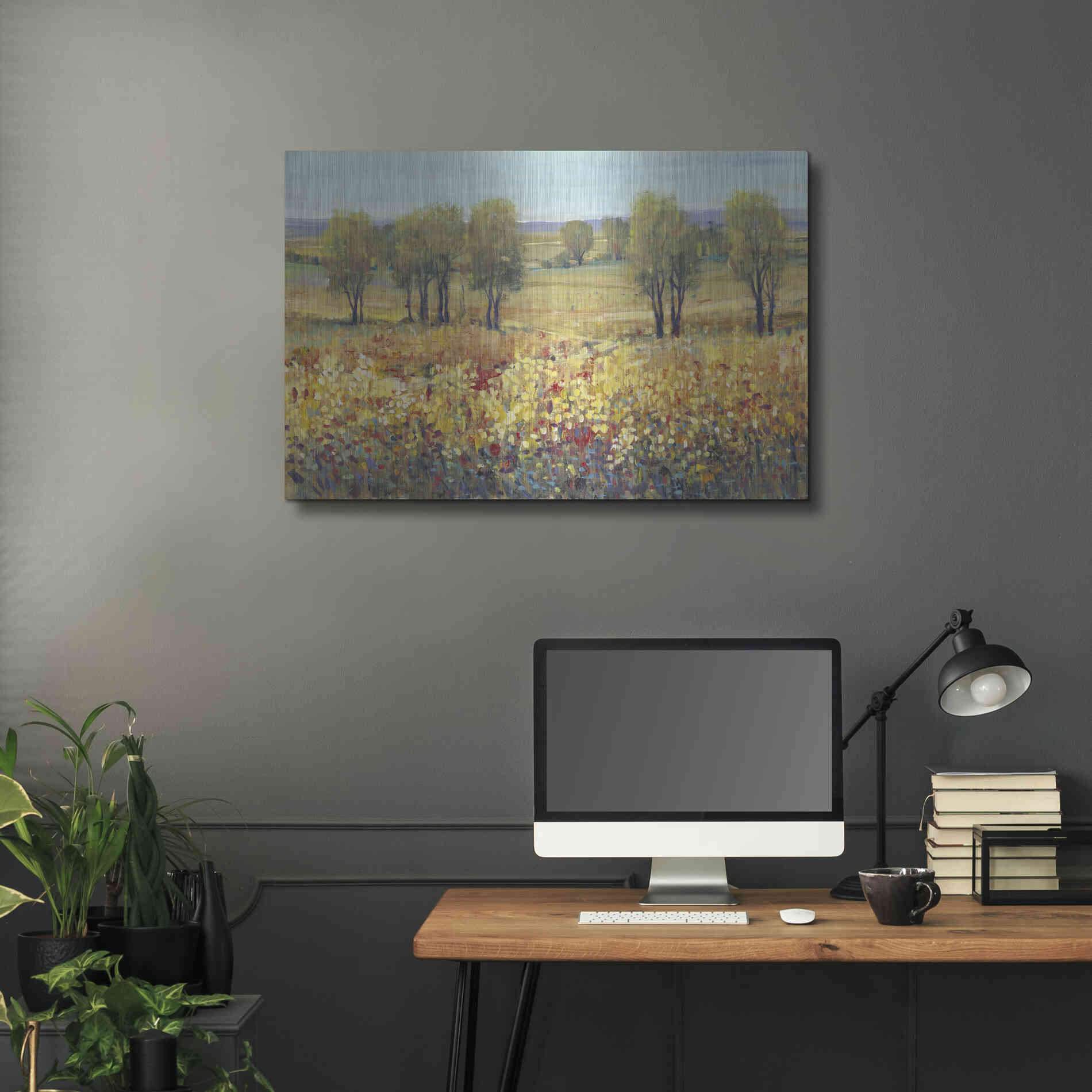 Luxe Metal Art 'Golden Fields I' by Tim O'Toole, Metal Wall Art,36x24