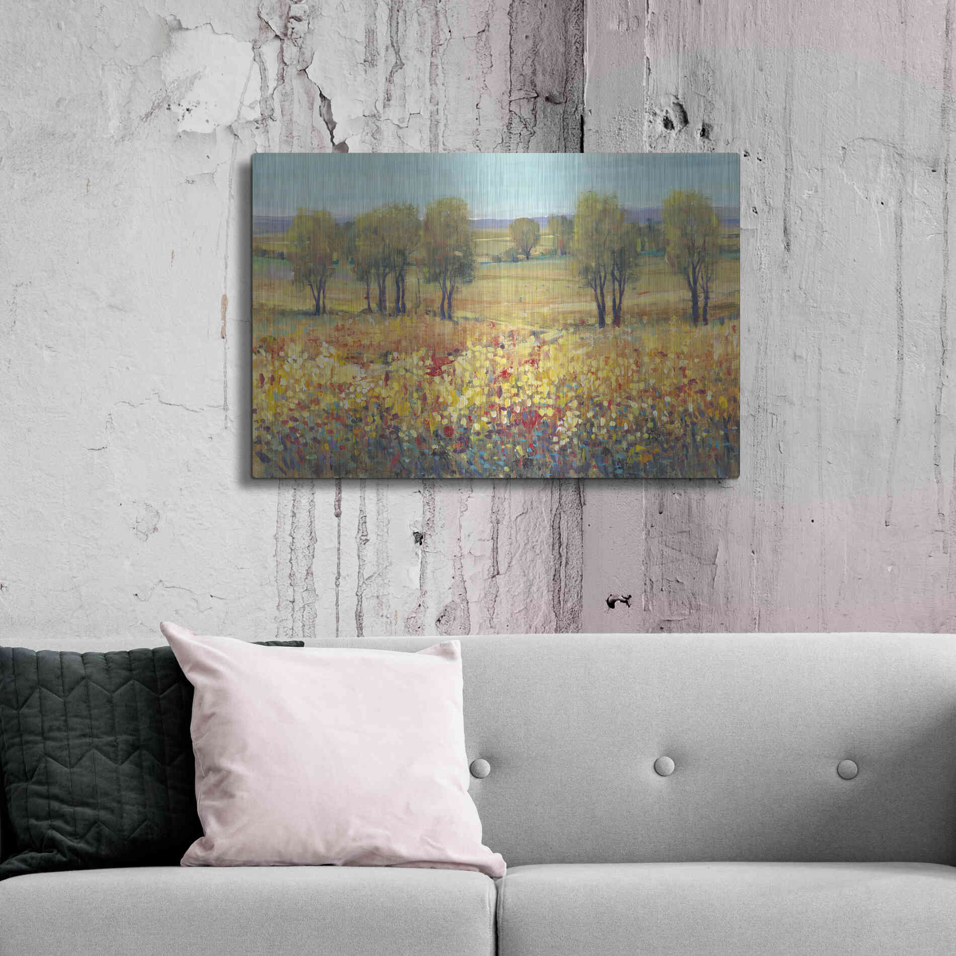 Luxe Metal Art 'Golden Fields I' by Tim O'Toole, Metal Wall Art,36x24