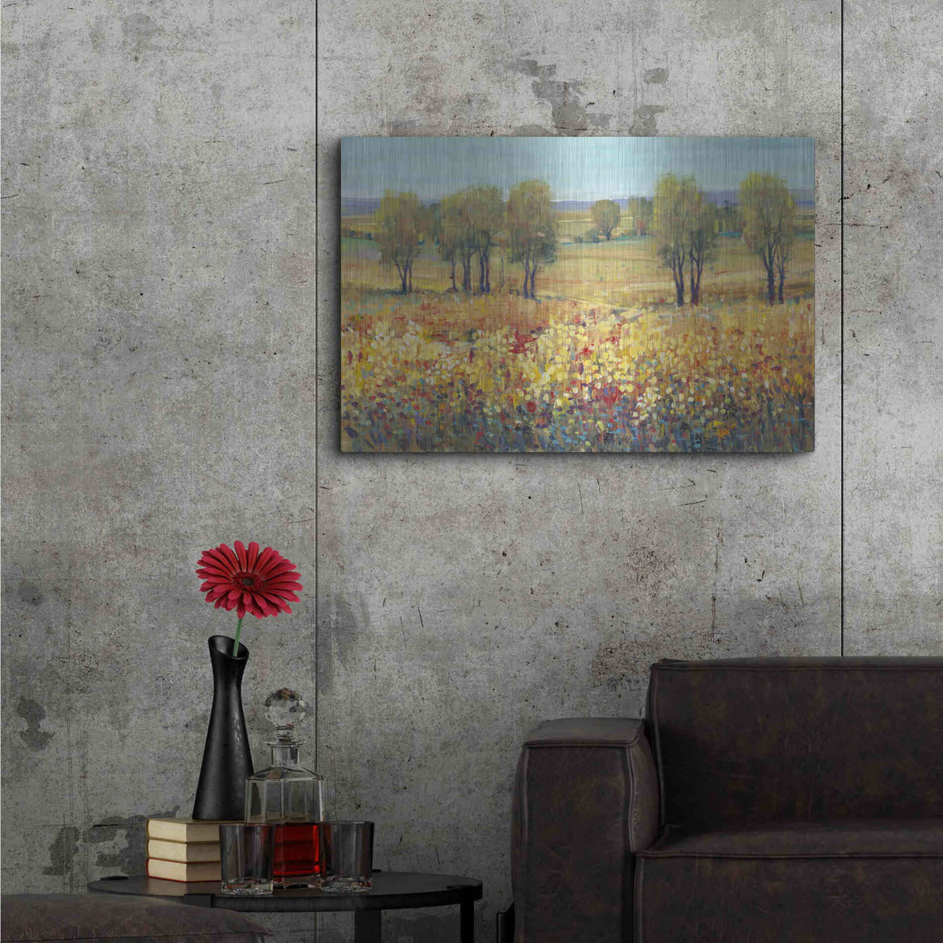 Luxe Metal Art 'Golden Fields I' by Tim O'Toole, Metal Wall Art,36x24