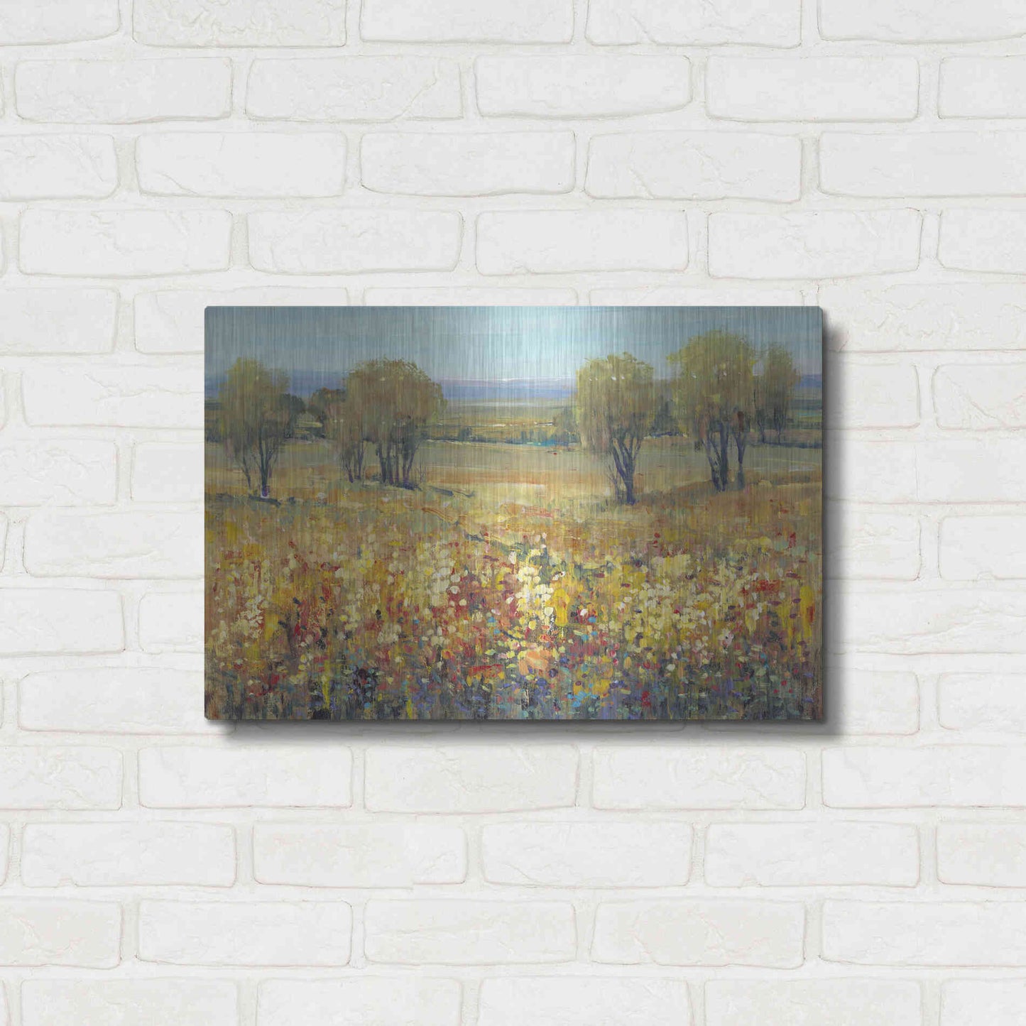 Luxe Metal Art 'Golden Fields II' by Tim O'Toole, Metal Wall Art,24x16