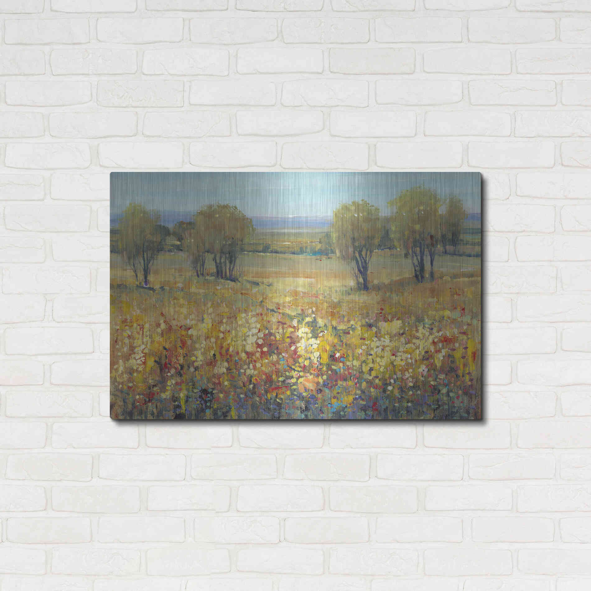 Luxe Metal Art 'Golden Fields II' by Tim O'Toole, Metal Wall Art,36x24