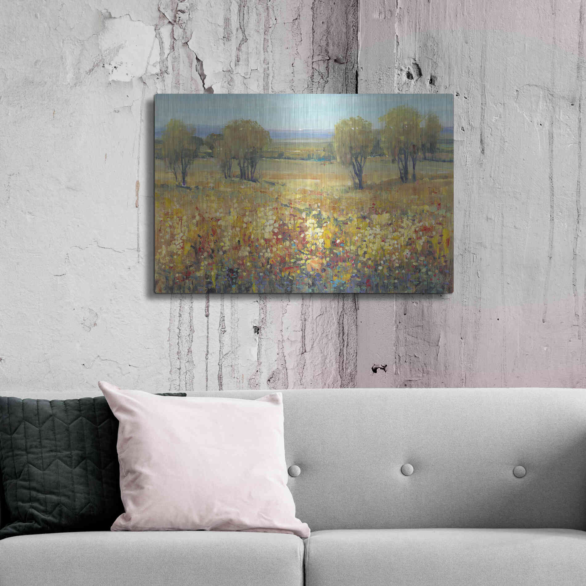 Luxe Metal Art 'Golden Fields II' by Tim O'Toole, Metal Wall Art,36x24