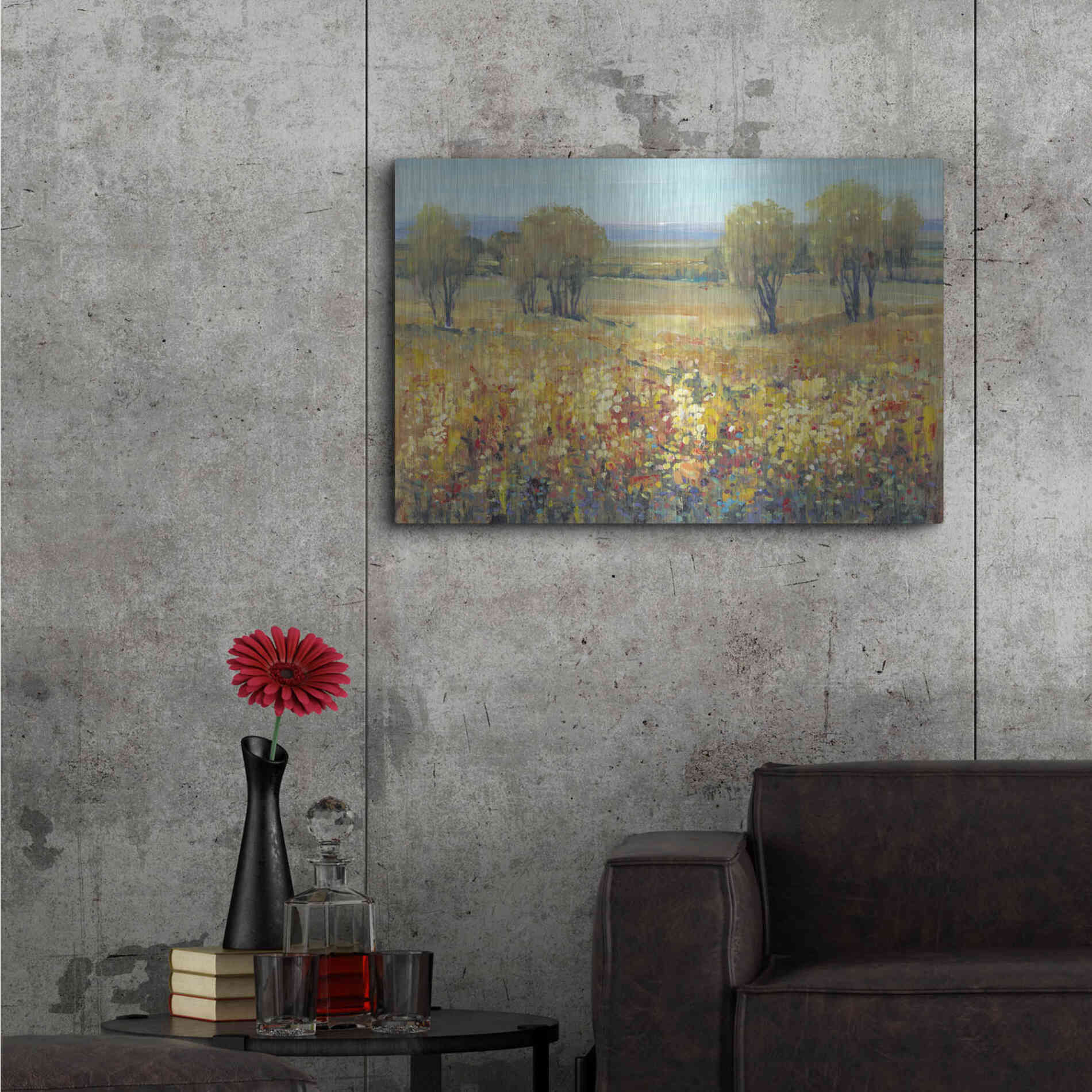 Luxe Metal Art 'Golden Fields II' by Tim O'Toole, Metal Wall Art,36x24