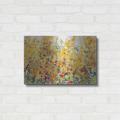 Luxe Metal Art 'Golden Summer Garden II' by Tim O'Toole, Metal Wall Art,24x16