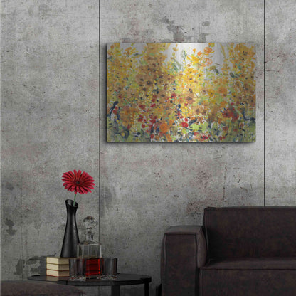 Luxe Metal Art 'Golden Summer Garden II' by Tim O'Toole, Metal Wall Art,36x24