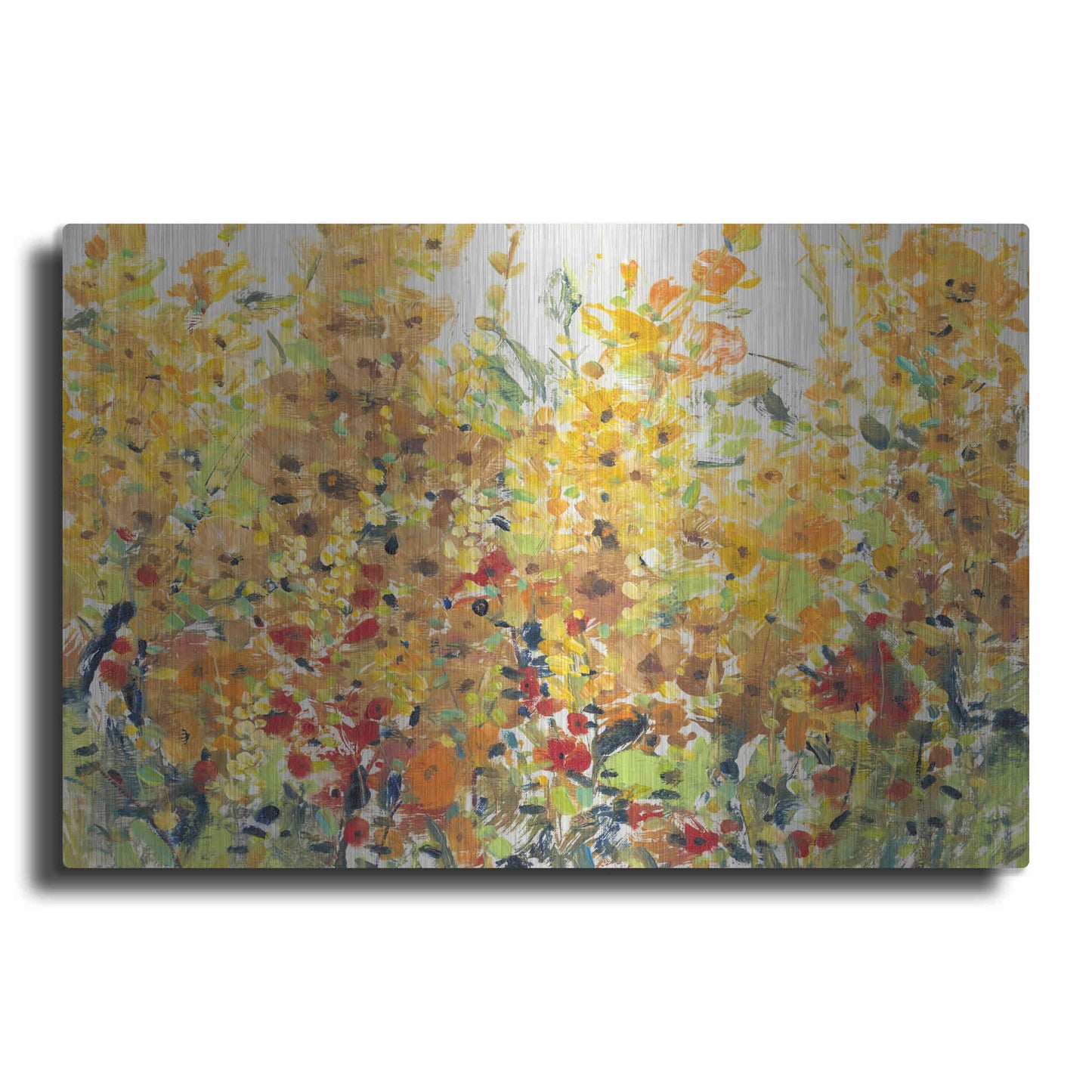 Luxe Metal Art 'Golden Summer Garden II' by Tim O'Toole, Metal Wall Art