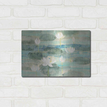 Luxe Metal Art 'Water Lilies Bright' by Albena Hristova, Metal Wall Art,16x12