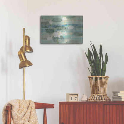 Luxe Metal Art 'Water Lilies Bright' by Albena Hristova, Metal Wall Art,24x16