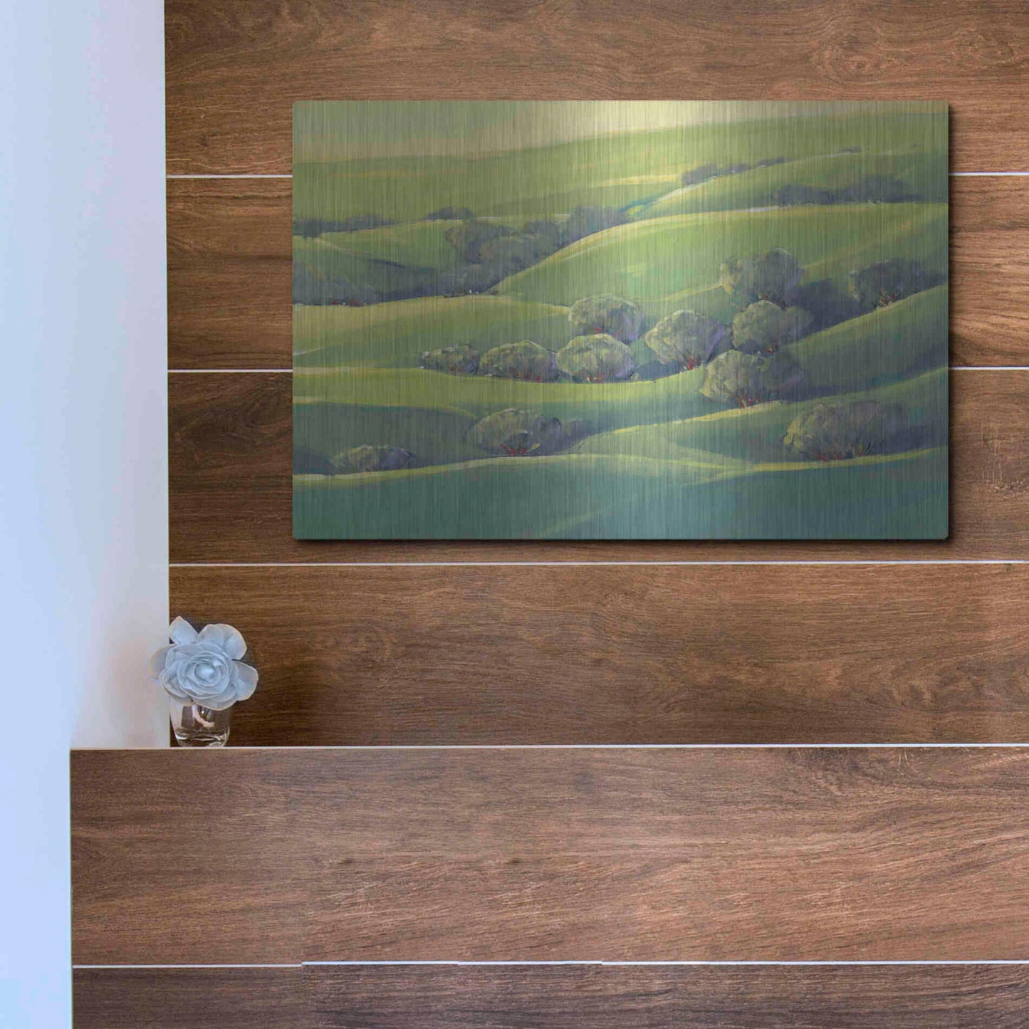 Luxe Metal Art 'Hillside View I' by Tim O'Toole, Metal Wall Art,16x12