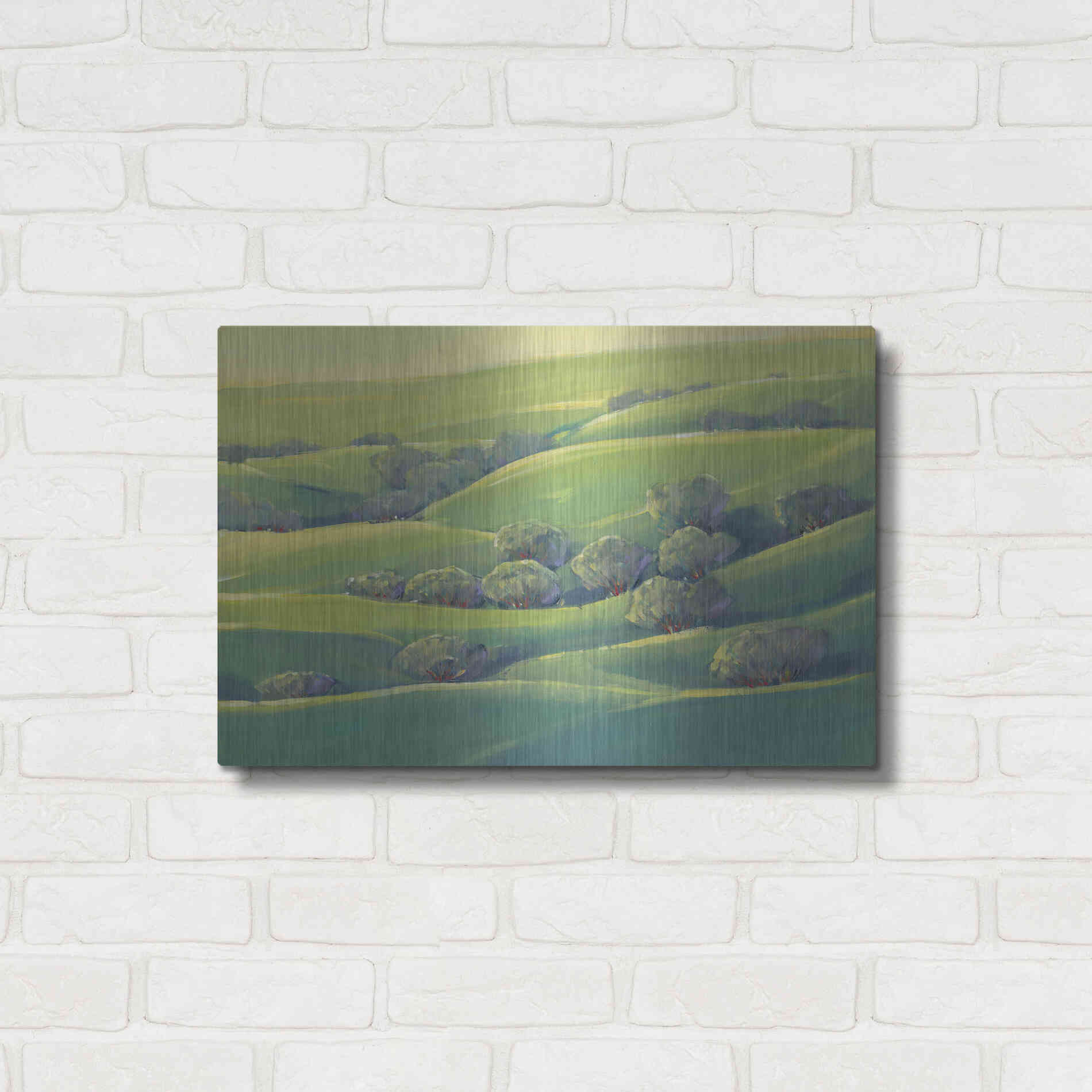 Luxe Metal Art 'Hillside View I' by Tim O'Toole, Metal Wall Art,24x16