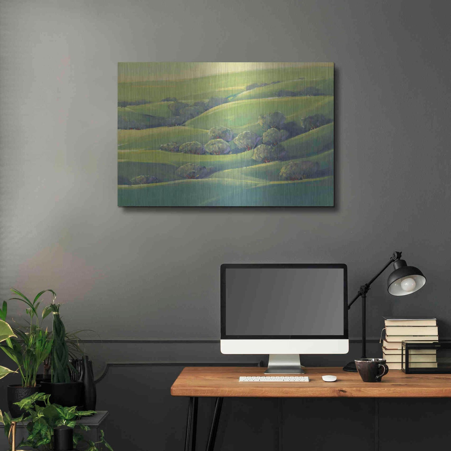 Luxe Metal Art 'Hillside View I' by Tim O'Toole, Metal Wall Art,36x24