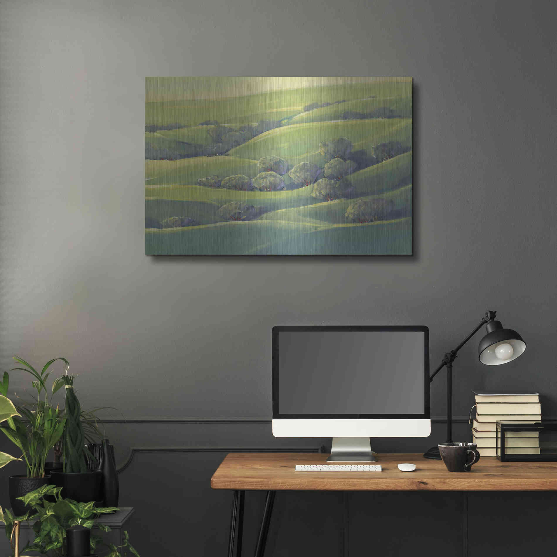 Luxe Metal Art 'Hillside View I' by Tim O'Toole, Metal Wall Art,36x24