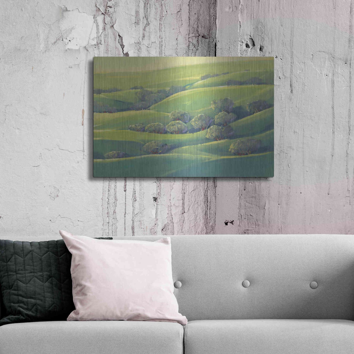 Luxe Metal Art 'Hillside View I' by Tim O'Toole, Metal Wall Art,36x24